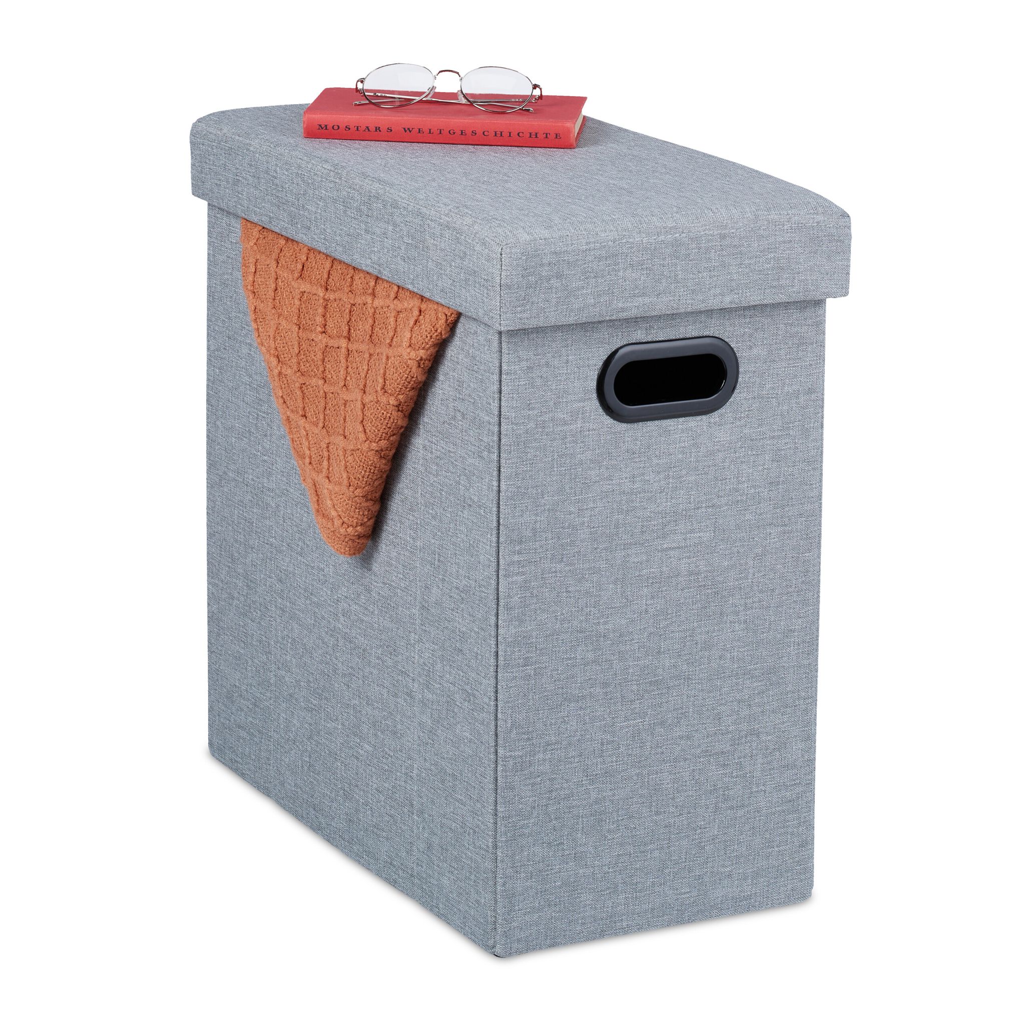 Sitzhocker mit Stauraum Grau von Relaxdays