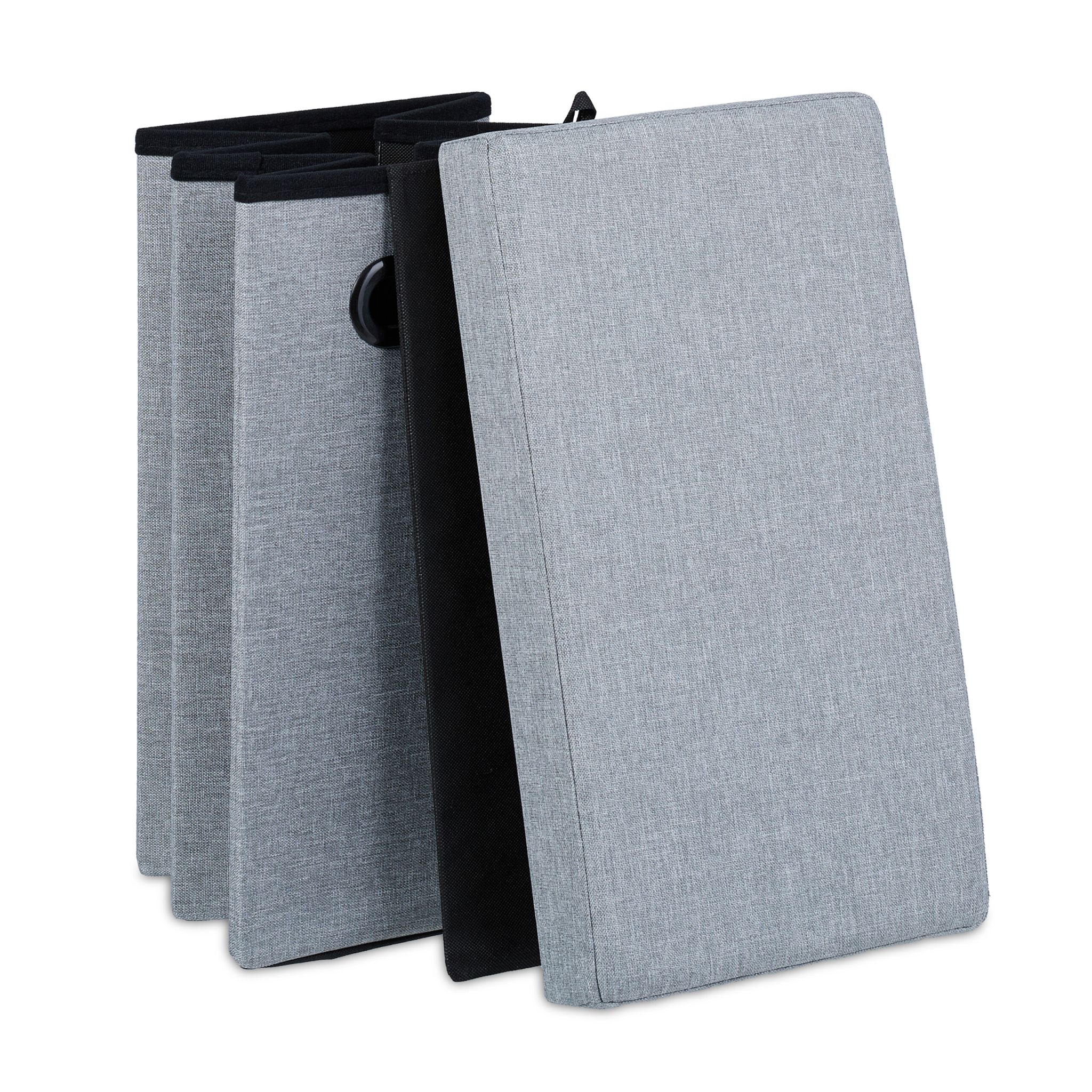 Sitzhocker mit Stauraum Grau von Relaxdays