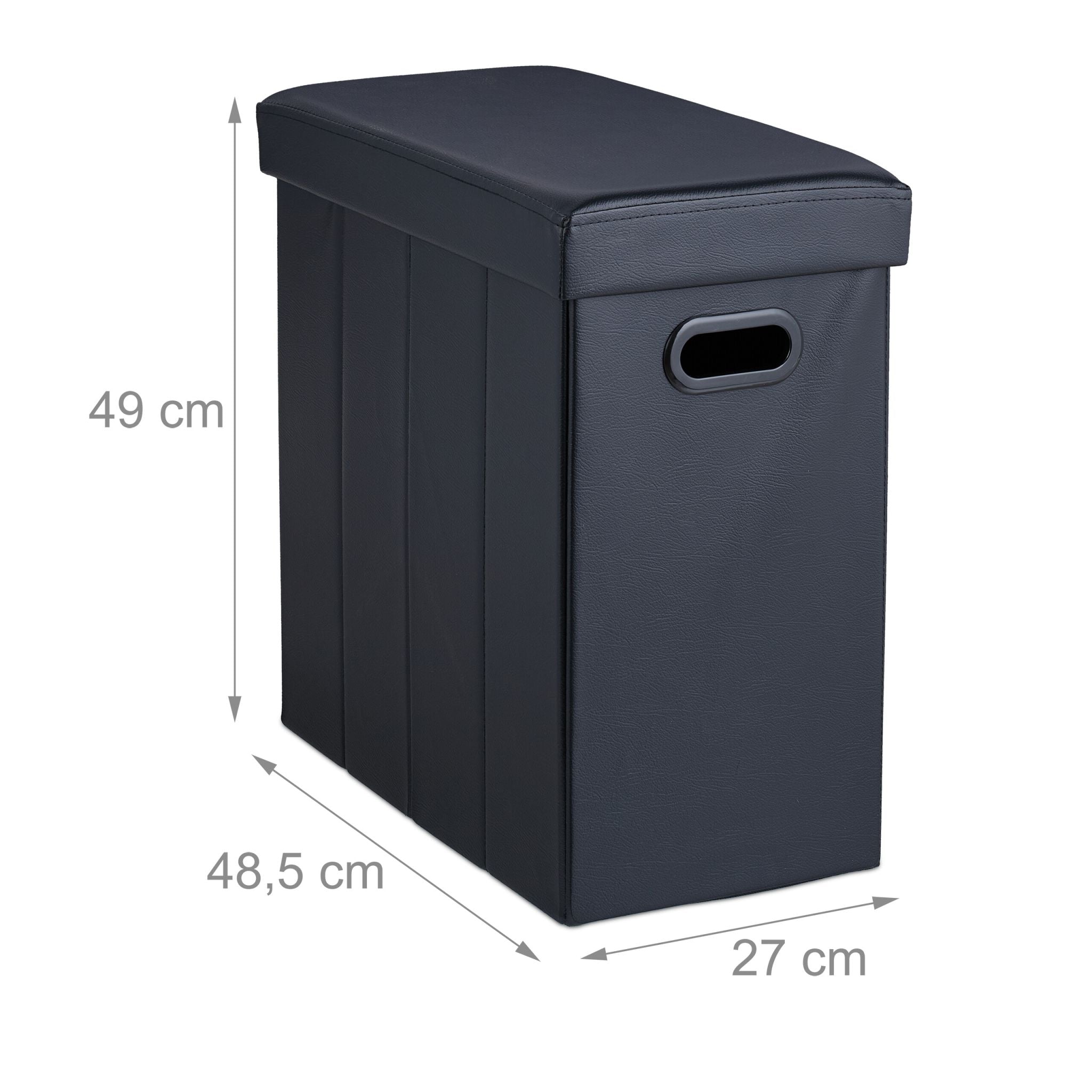 Sitzhocker Kunstleder Schwarz von Relaxdays