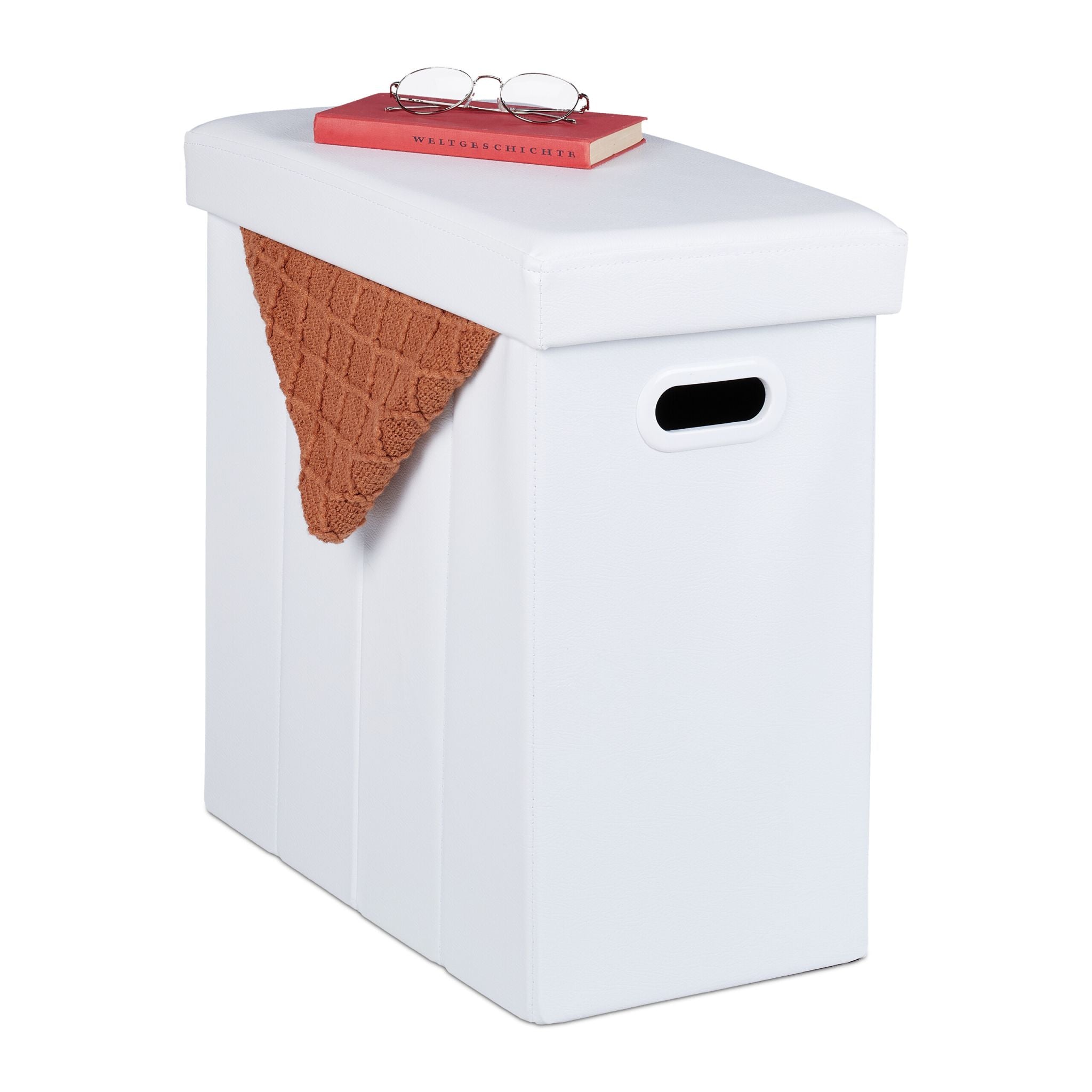 Sitzhocker Kunstleder Weiss von Relaxdays