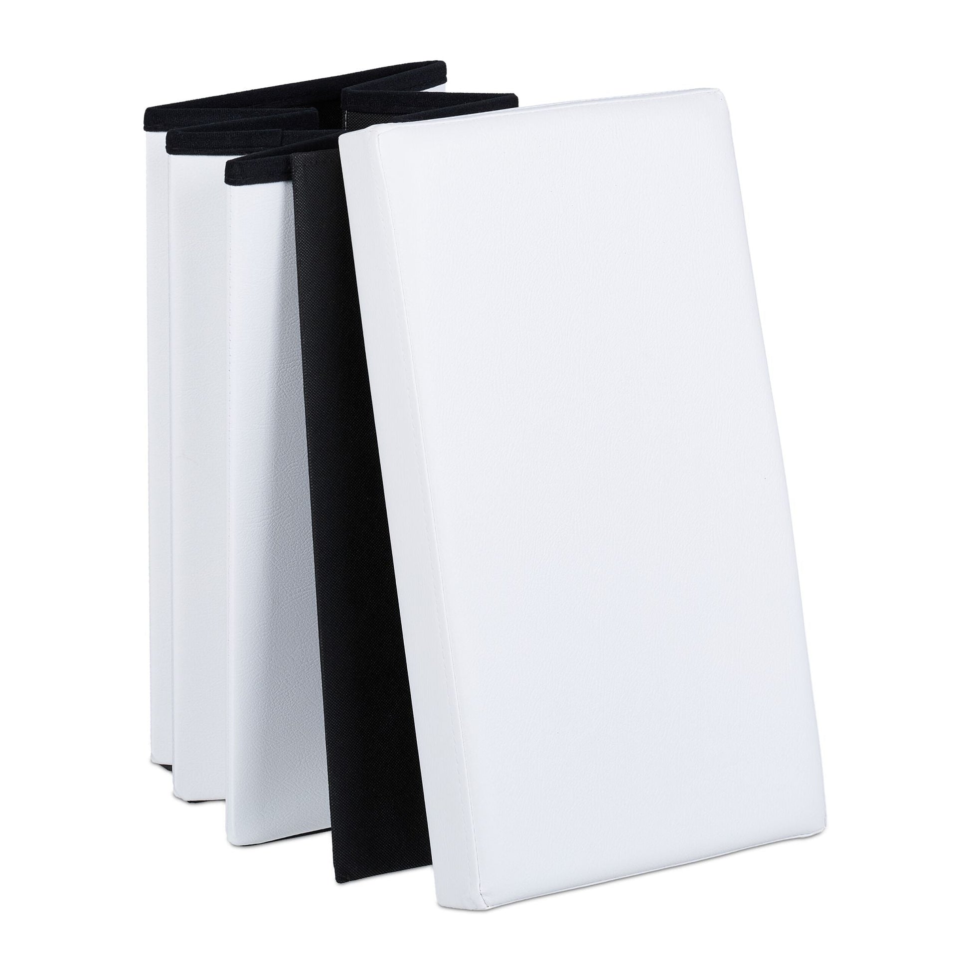 Sitzhocker Kunstleder Weiss von Relaxdays