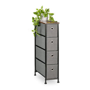 Nischenregal 4 Schubladen Braun-Schwarz-Grau von Relaxdays