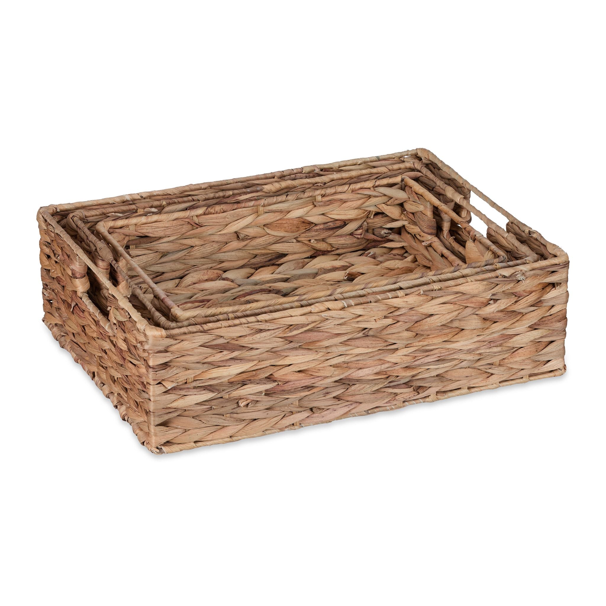 Tablett Wasserhyazinthe 3er-Set Hellbraun von Relaxdays
