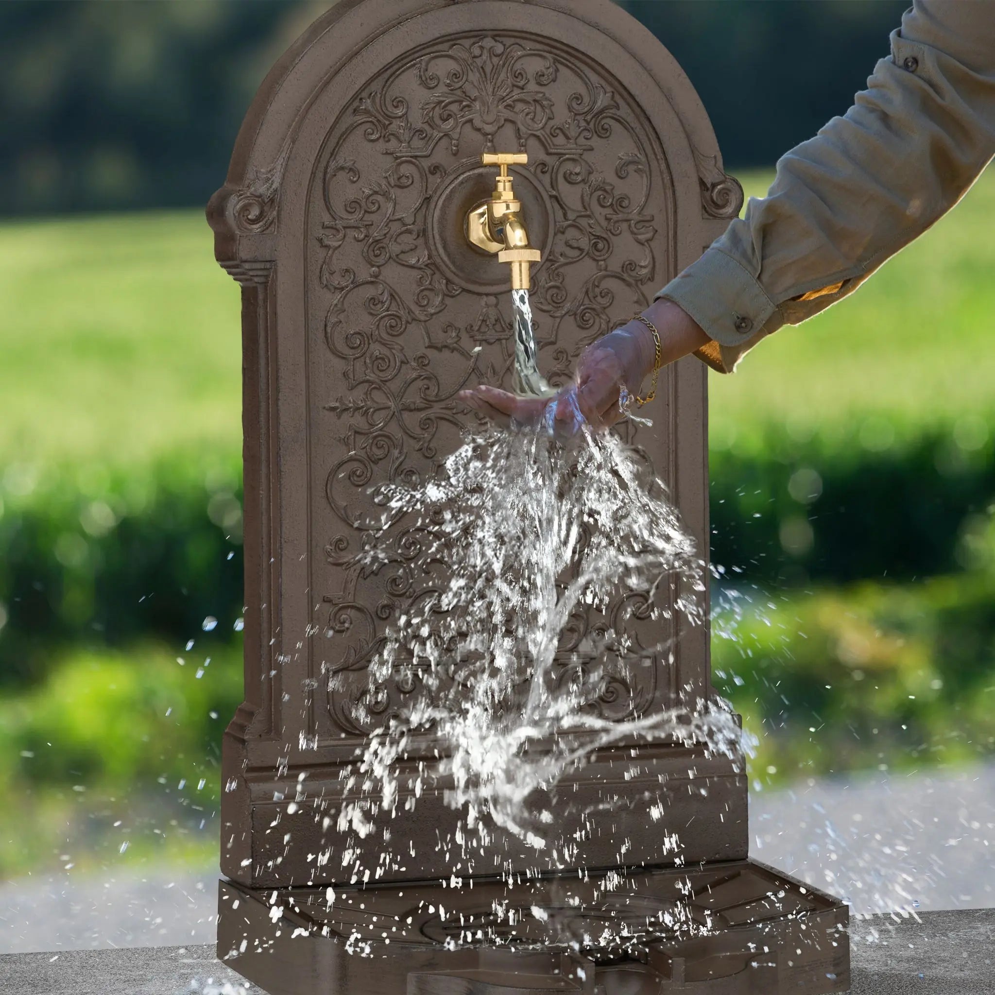 Standbrunnen Antik Dunkelbraun von Relaxdays