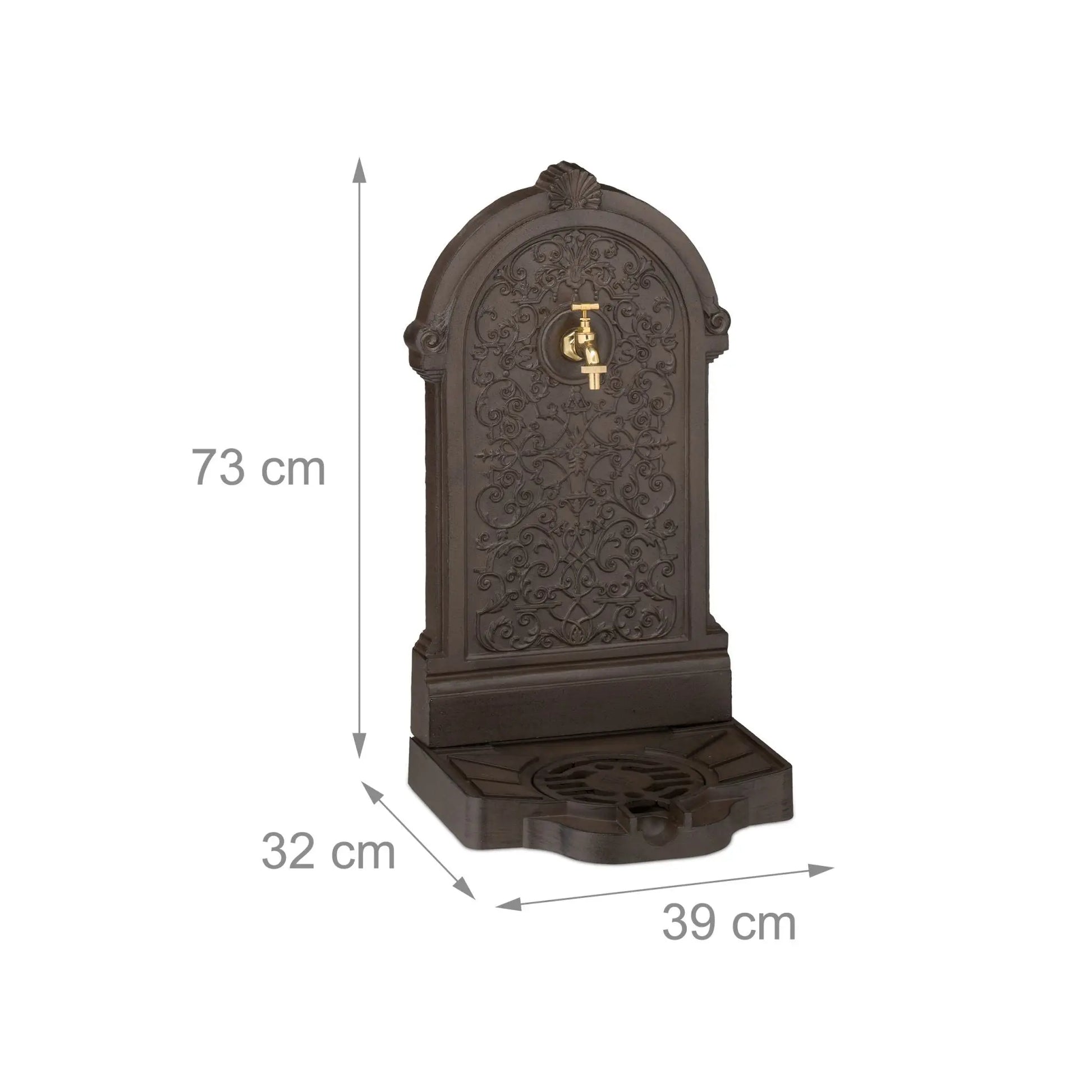 Standbrunnen Antik Dunkelbraun von Relaxdays