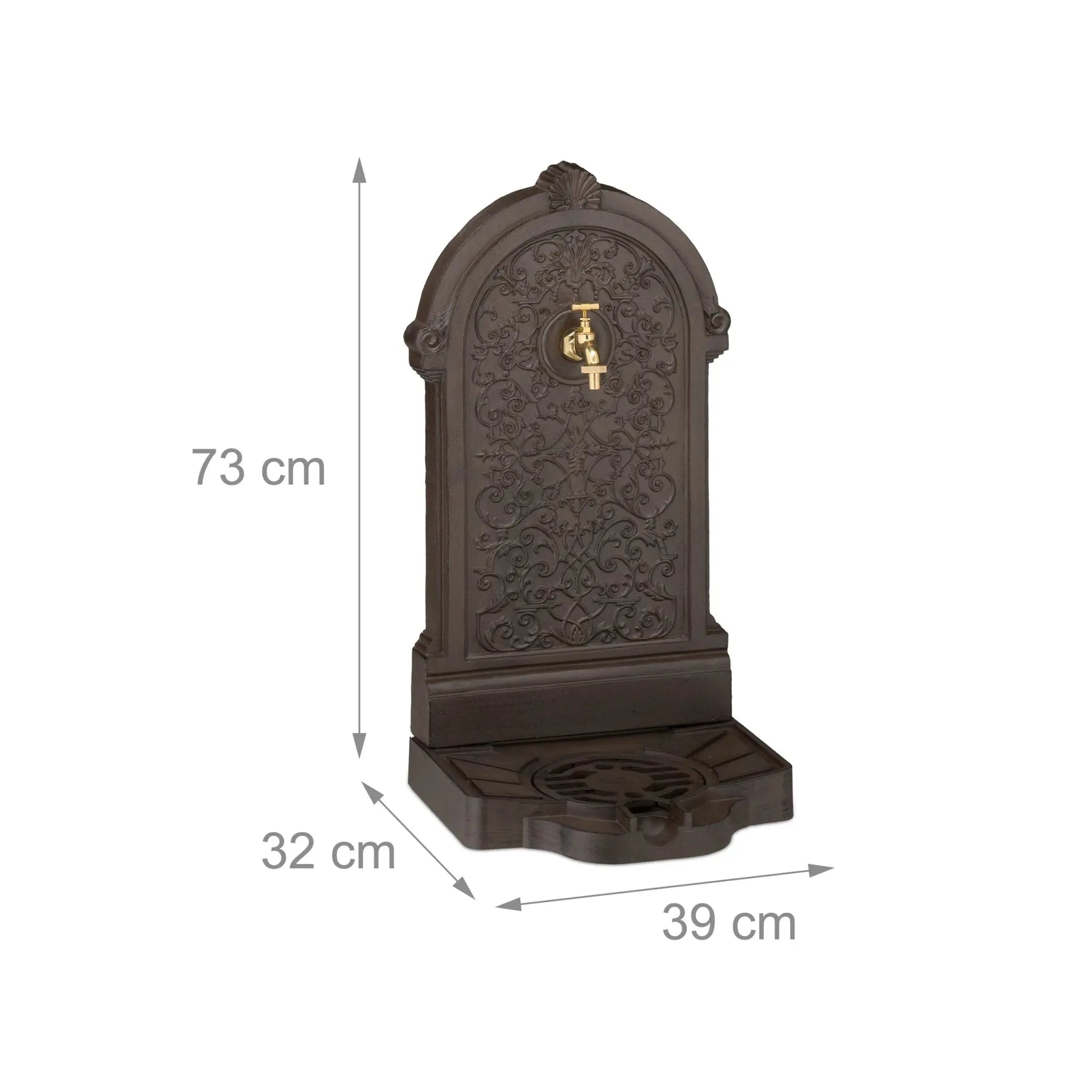 Standbrunnen Antik Dunkelbraun von Relaxdays