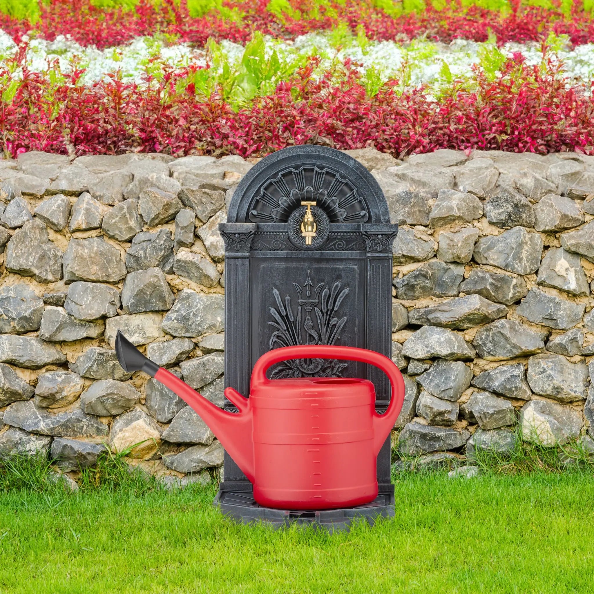 Standbrunnen Antik Grau von Relaxdays