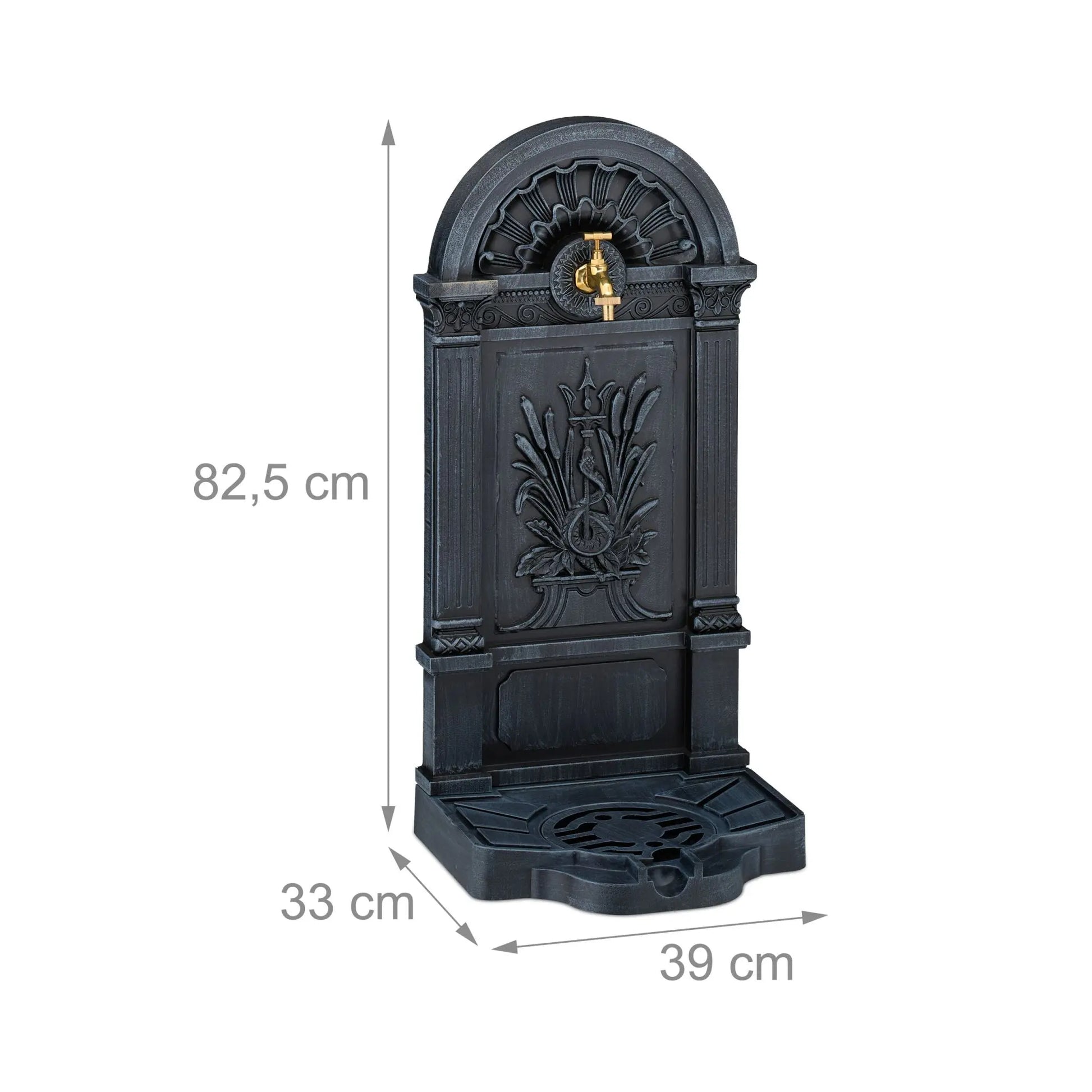 Standbrunnen Antik Grau von Relaxdays