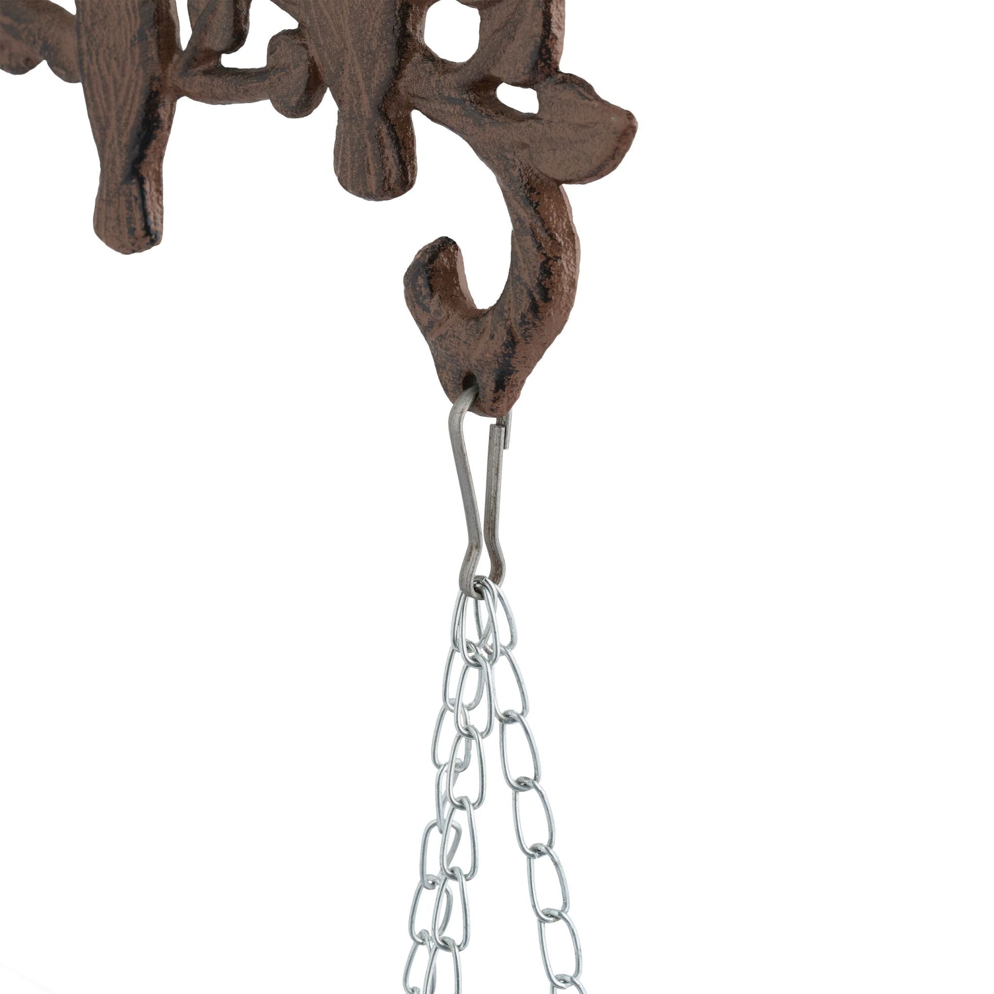 Vogeltränke Gusseisen Wand Braun-Silber von Relaxdays