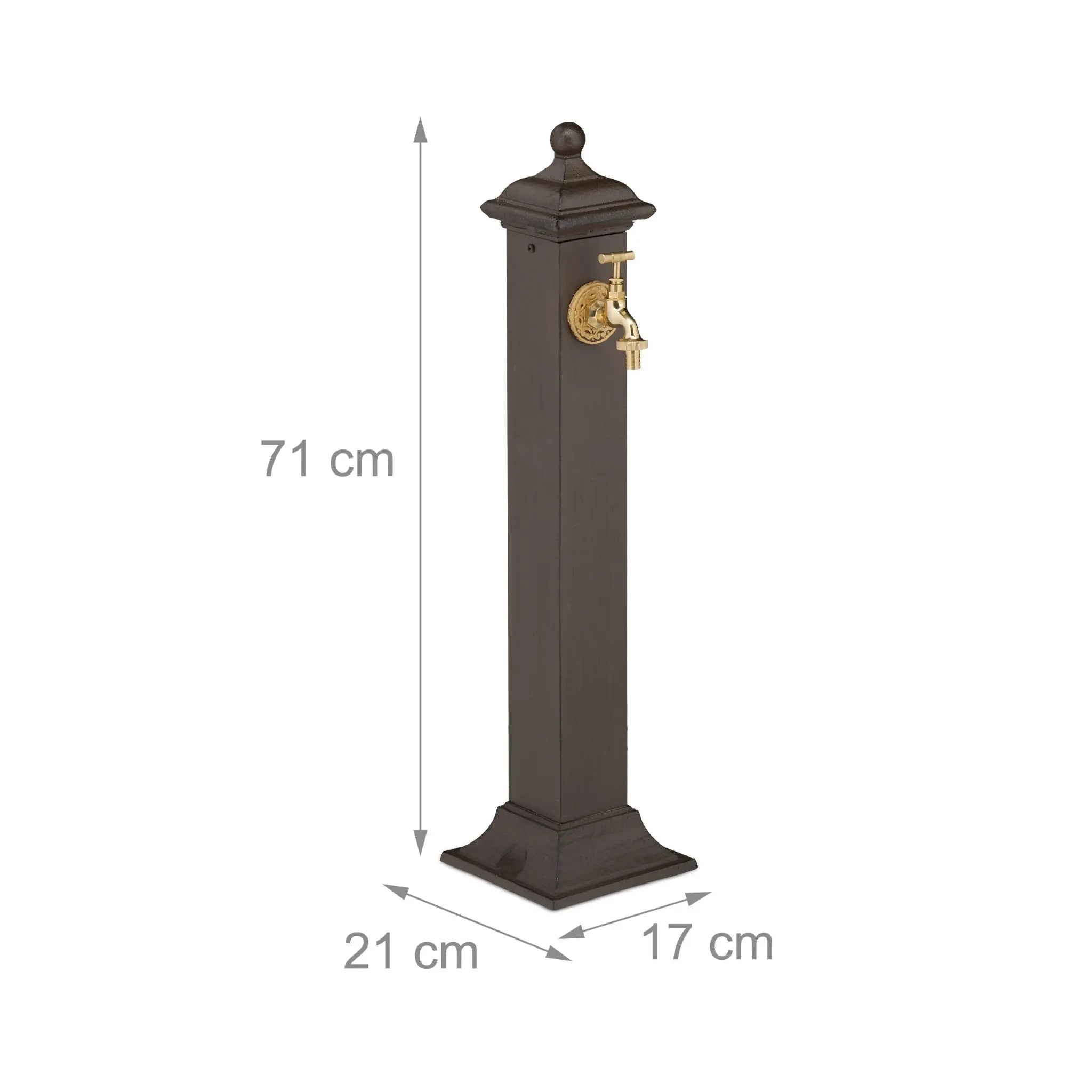 Standbrunnen Antik Dunkelbraun-Gold von Relaxdays