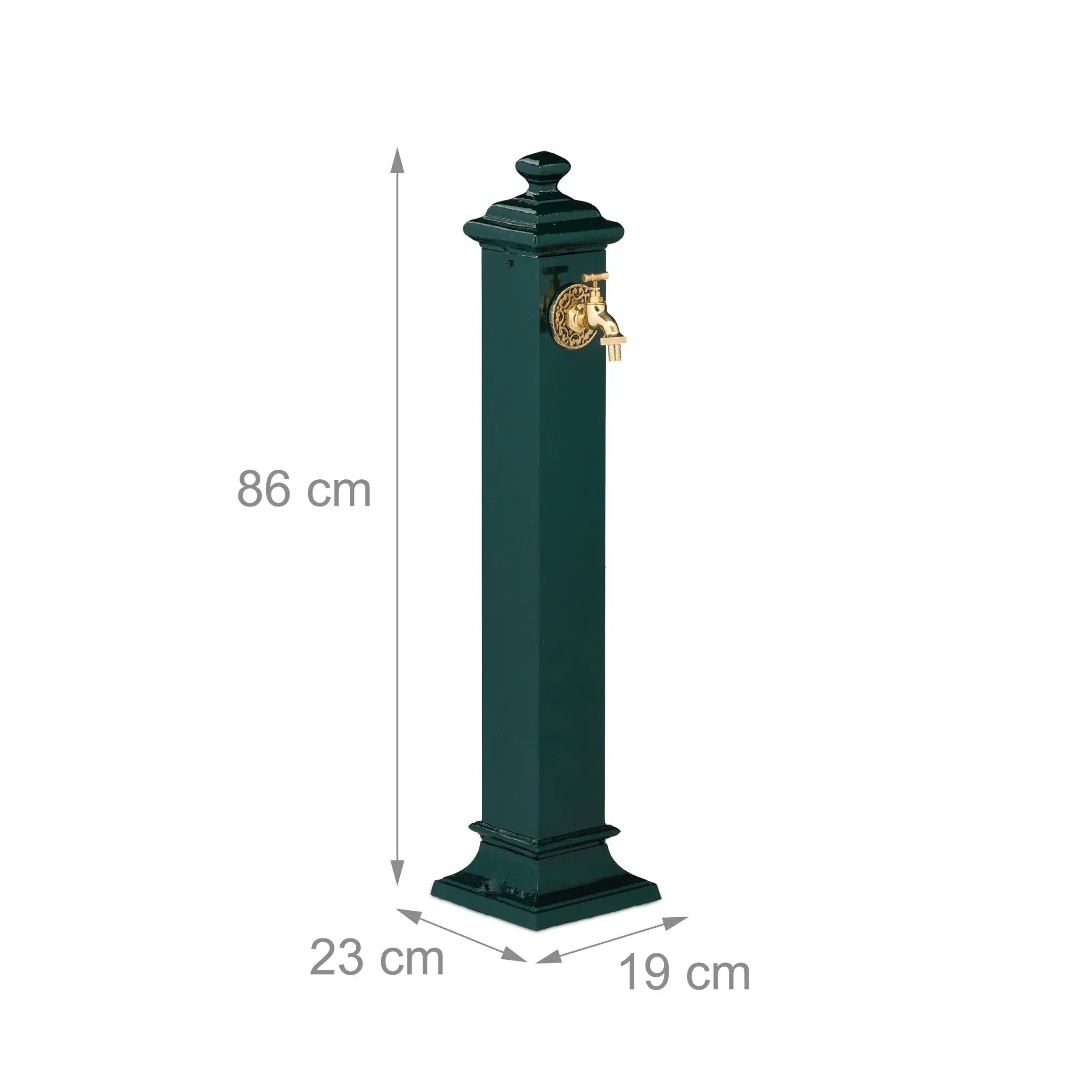 Standbrunnen Antik Dunkelgrün-Gold von Relaxdays