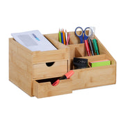 Schreibtisch Organizer mit 2 Schubladen Hellbraun von Relaxdays