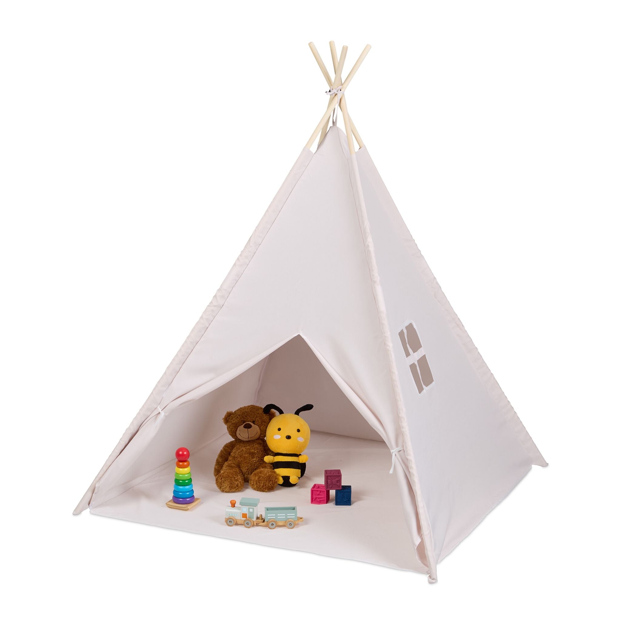 Tipi Spielzelt mit Bodenmatte Beige-Hellbraun von guteszeug.ch