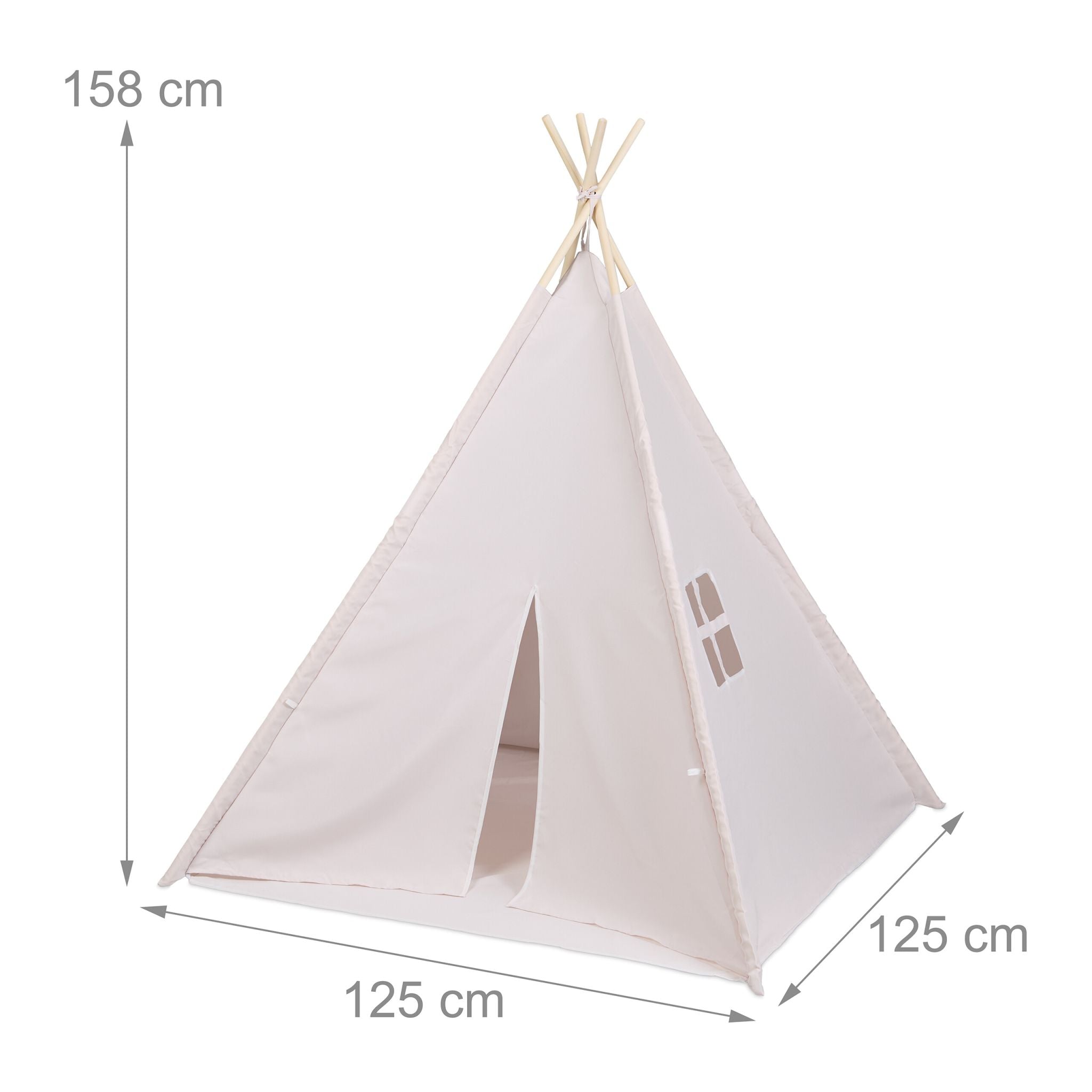 Tipi Spielzelt mit Bodenmatte Beige-Hellbraun von guteszeug.ch