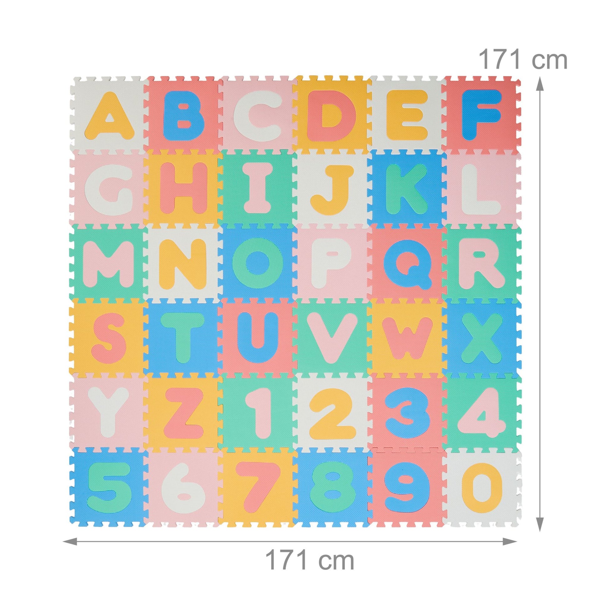 Puzzlematte ABC und Zahlen Blau-Grün-Rot von Relaxdays