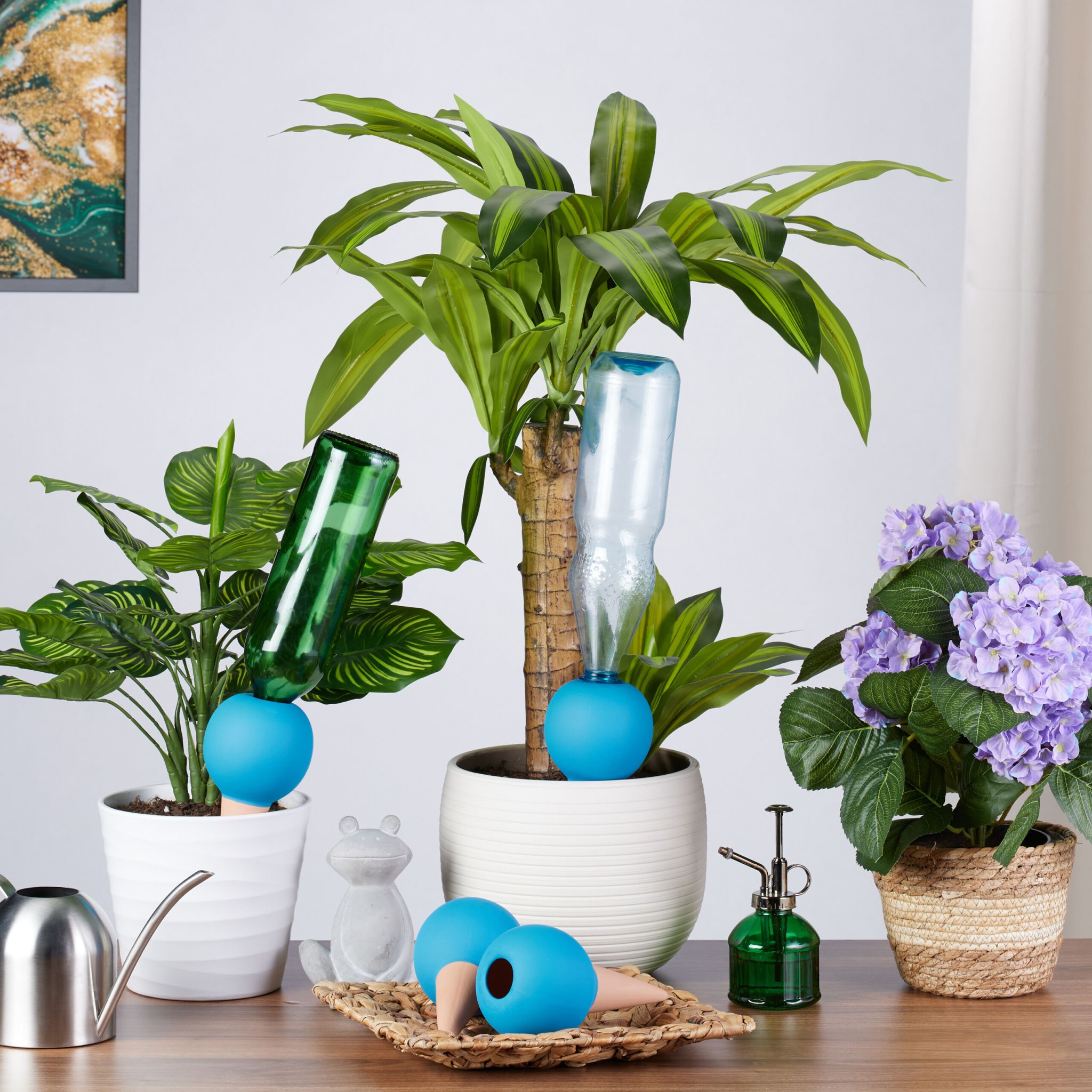 Tonkegel 4er-Set Blau-Hellbraun
