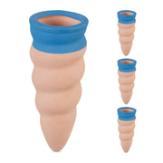 Geschwungene Tonkegel 4er-Set Blau-Hellbraun von Relaxdays