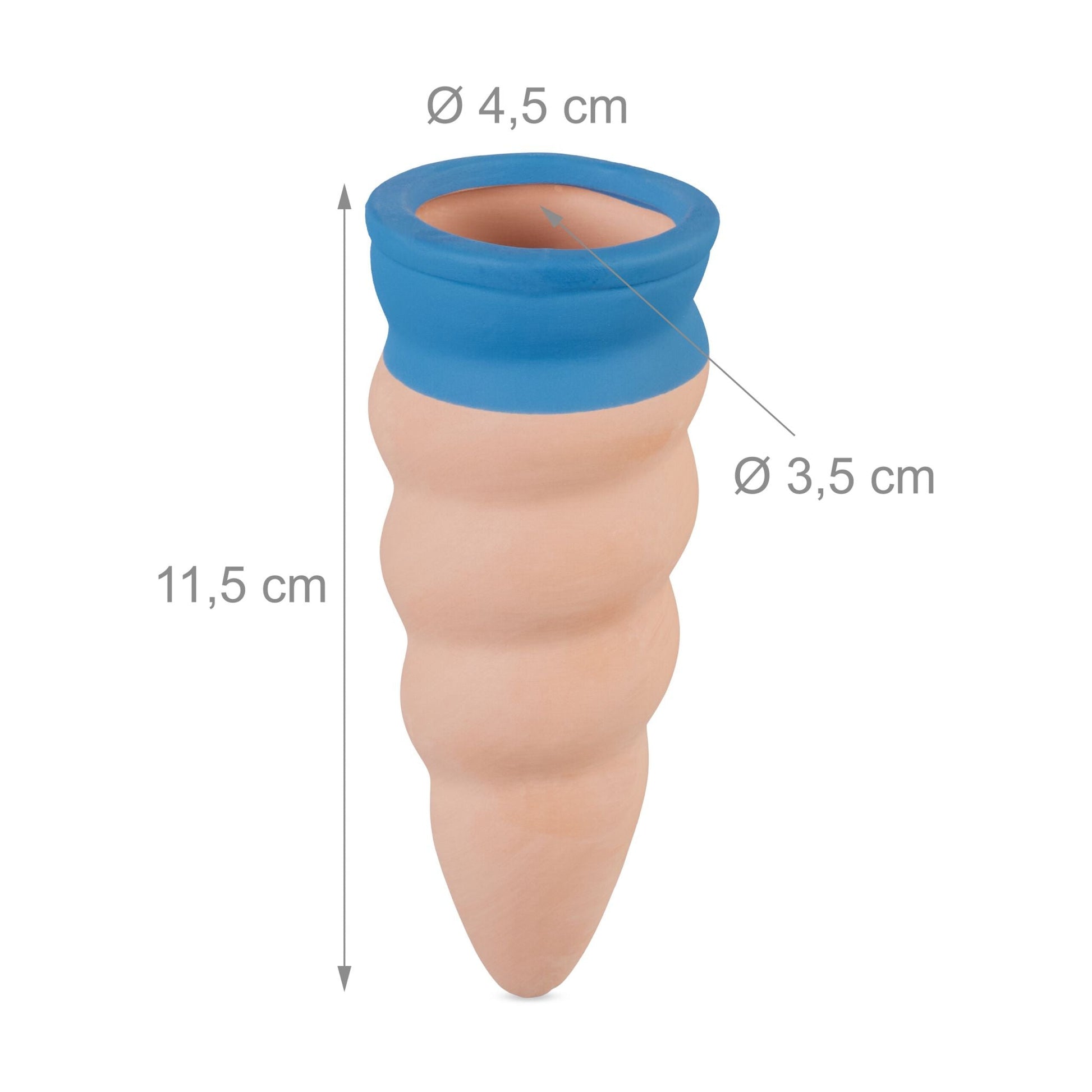 Geschwungene Tonkegel 4er-Set Blau-Hellbraun von Relaxdays