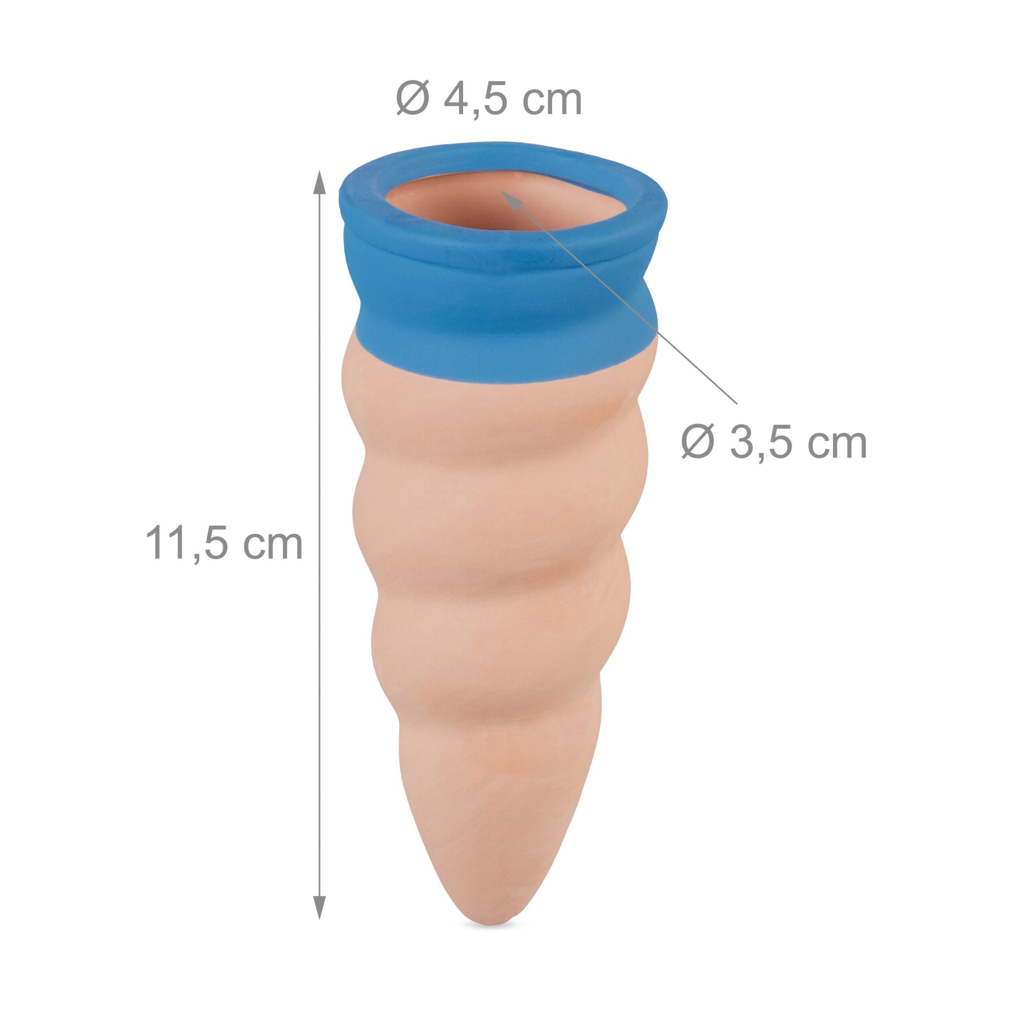 Geschwungene Tonkegel 4er-Set Blau-Hellbraun von Relaxdays