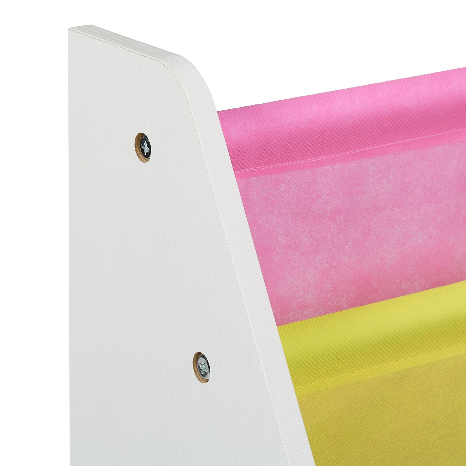 Kinderregal mit Boxen Weiss-Gelb-Rosa von Relaxdays
