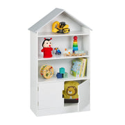 Kinderregal Hausform Weiss-Grau von Relaxdays