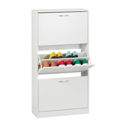 Schuhschrank Kipper Weiss-Silber von Relaxdays