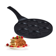 Pancake Pfanne mit Gesichtern Schwarz von Relaxdays