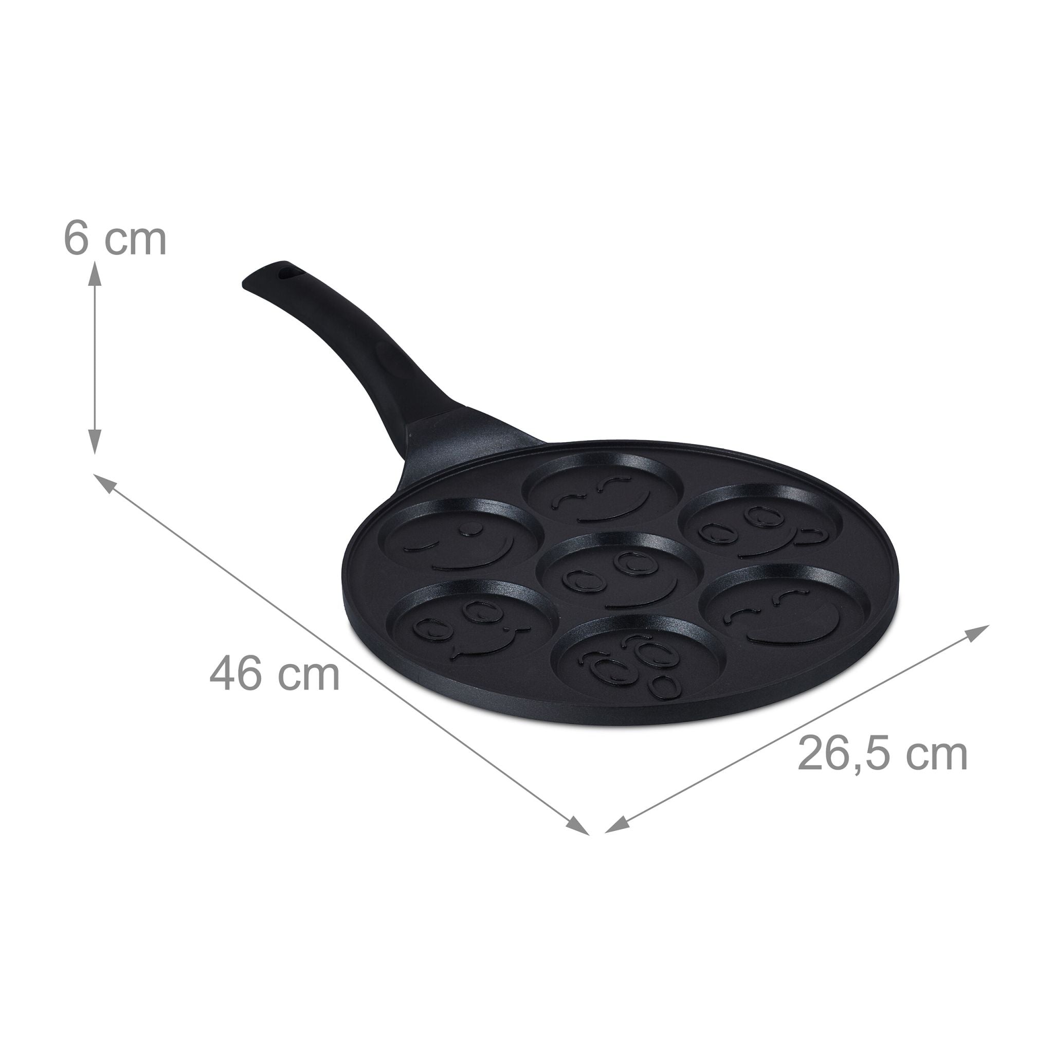 Pancake Pfanne mit Gesichtern Schwarz von Relaxdays