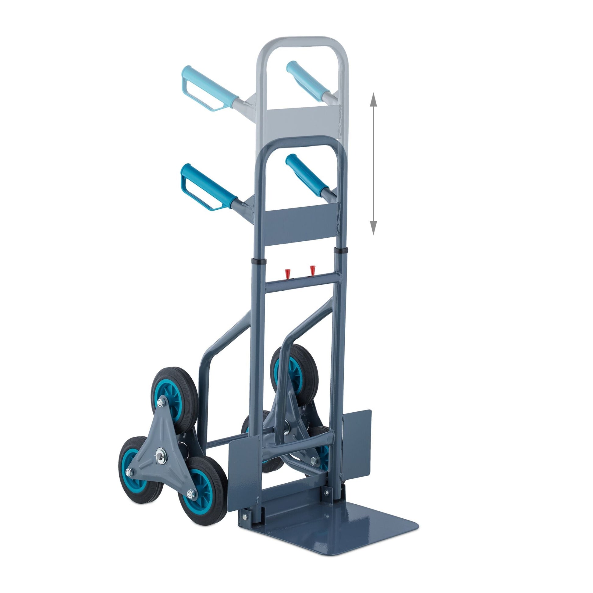 Treppensackkarre 200 kg Blau-Schwarz-Grau von Relaxdays