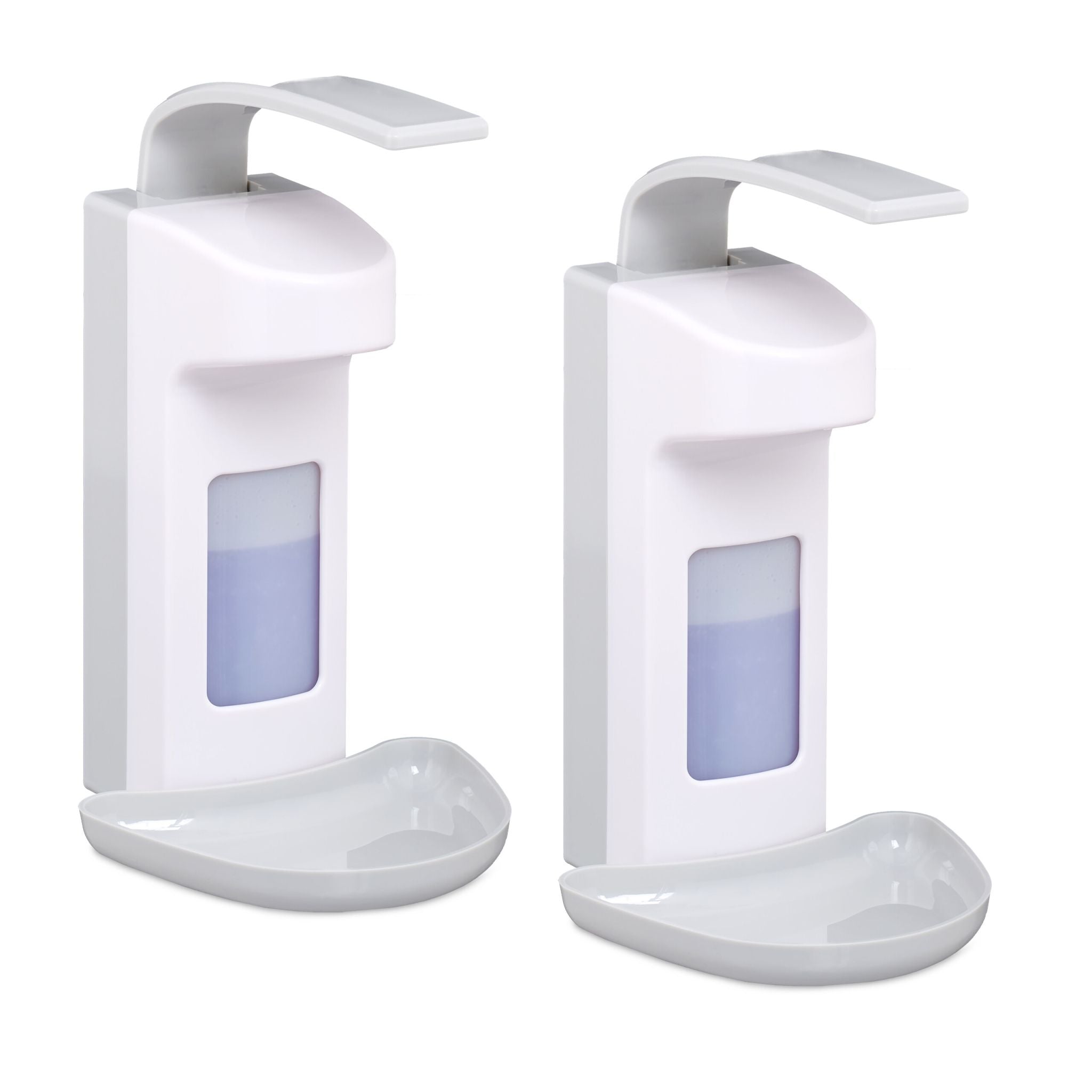 Desinfektionsspender 500 ml 2er-Set Weiss-Grau von Relaxdays