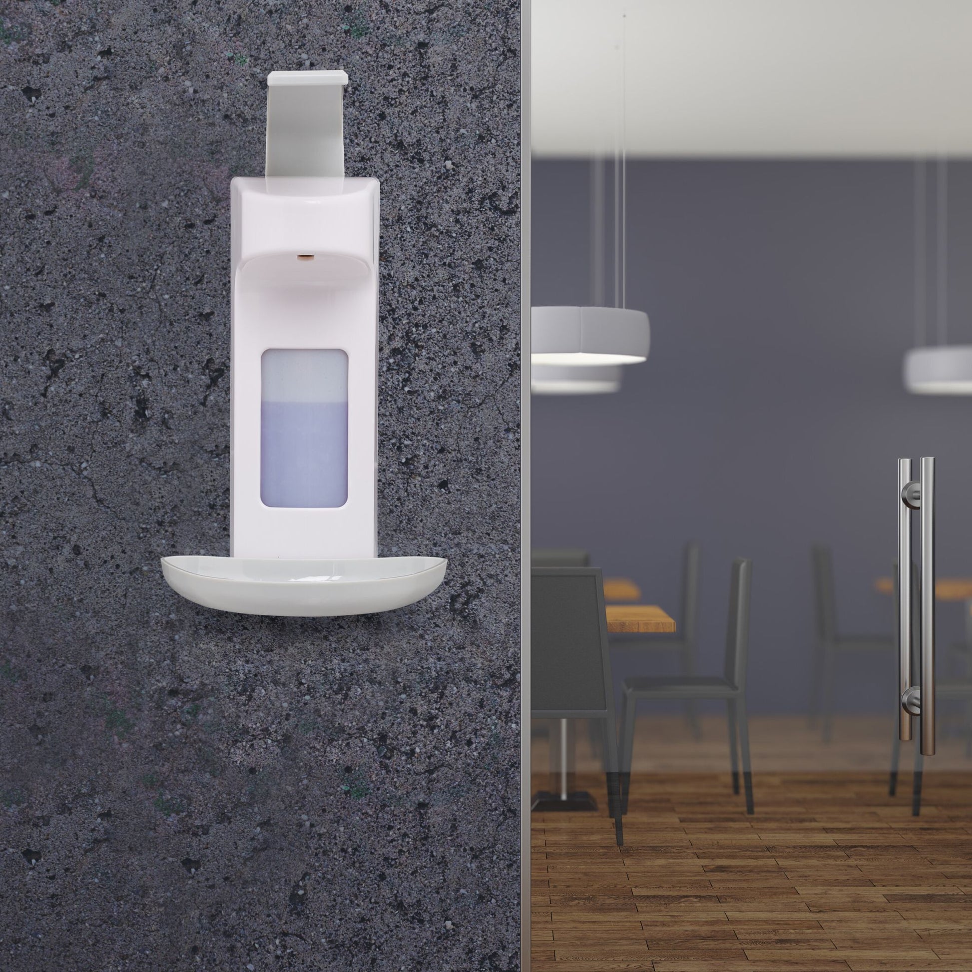Desinfektionsspender 500 ml 2er-Set Weiss-Grau von Relaxdays