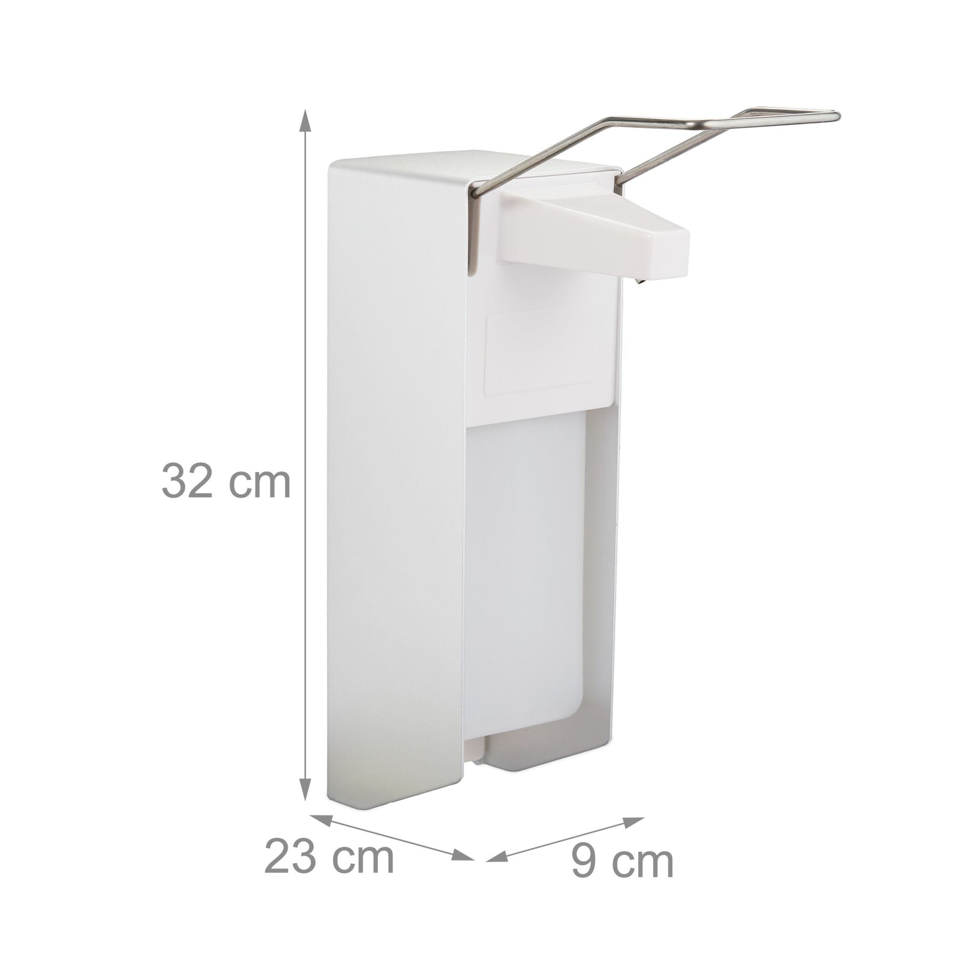 Desinfektionsspender 1000 ml 2er-Set Weiss-Silber von Relaxdays