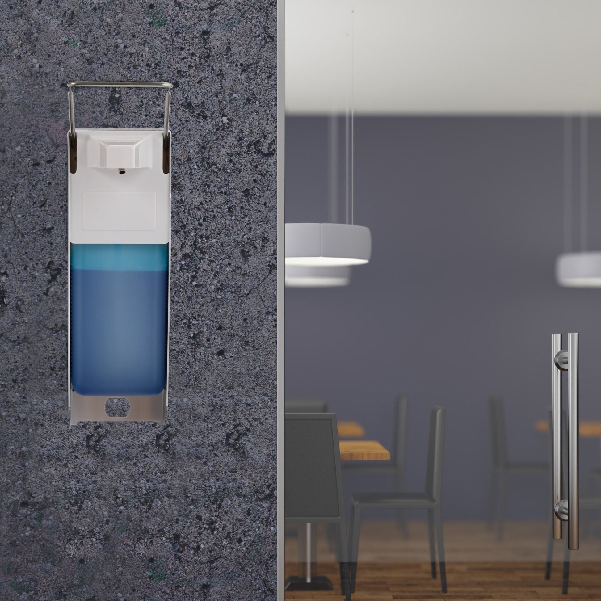 Desinfektionsspender 1000 ml 2er-Set Weiss-Silber von Relaxdays