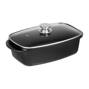 Bräter mit Deckel Schwarz-Silber-Transparent von Relaxdays