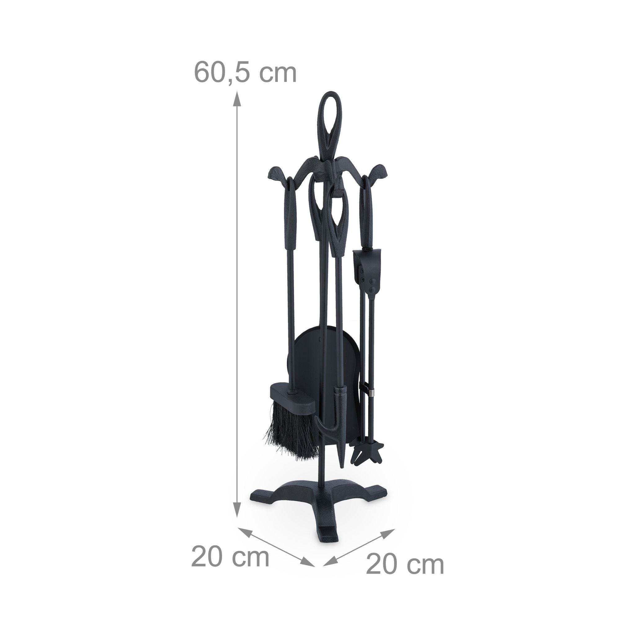 Kaminbesteck 5tlg. Schwarz von Relaxdays