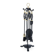 Kaminbesteck 5tlg. Gold-Schwarz von Relaxdays