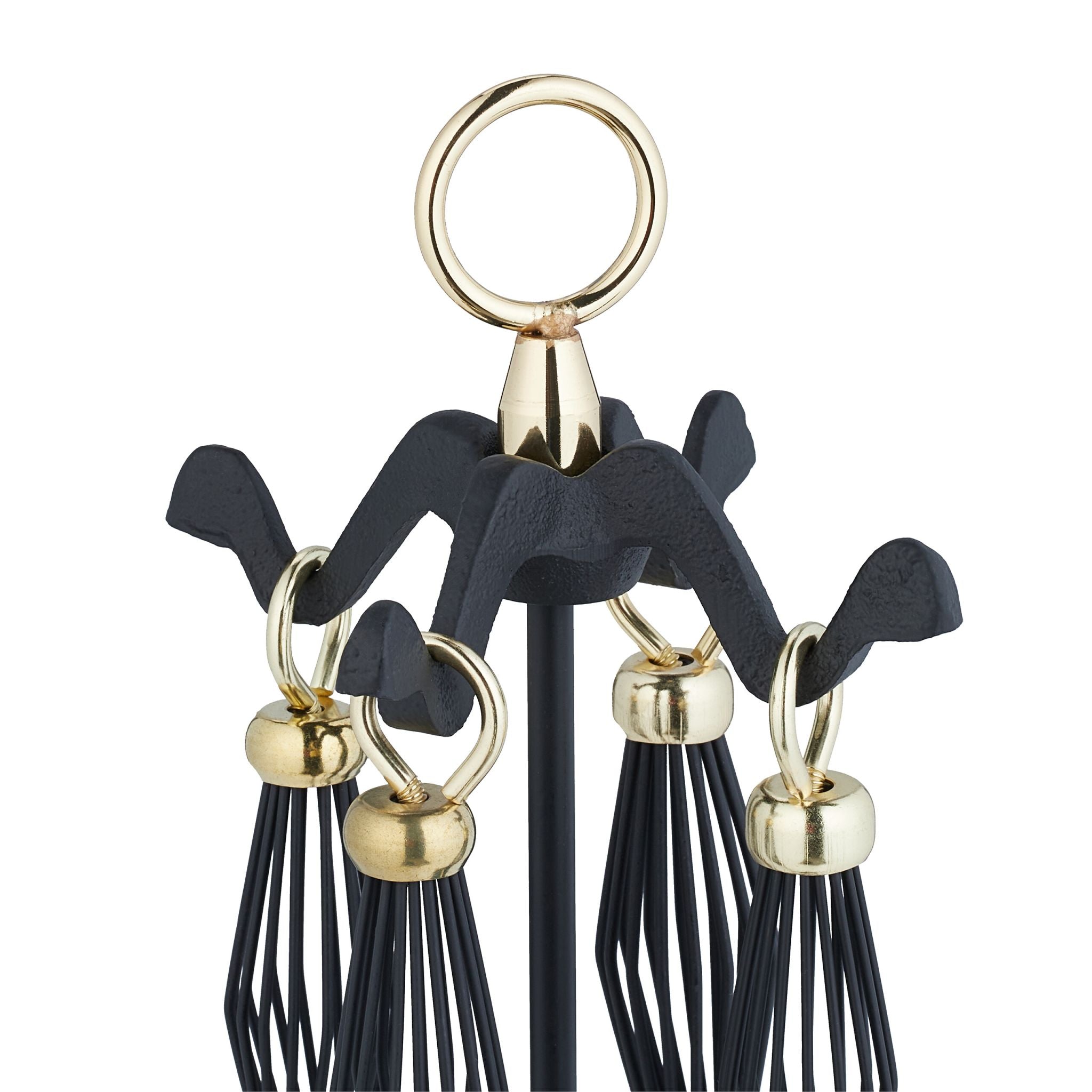 Kaminbesteck 5tlg. Gold-Schwarz von Relaxdays