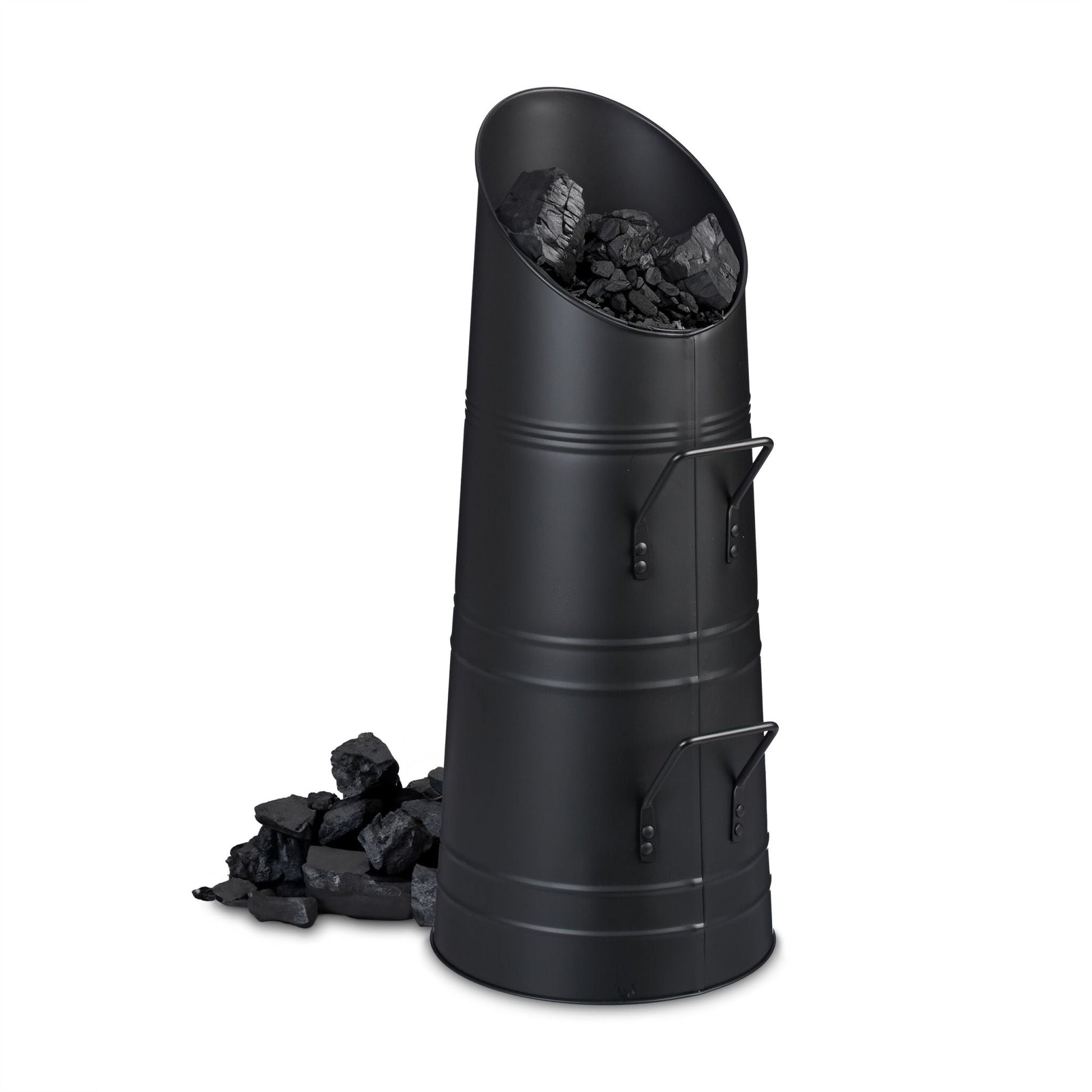 Kohlenschütte 12L Schwarz von Relaxdays