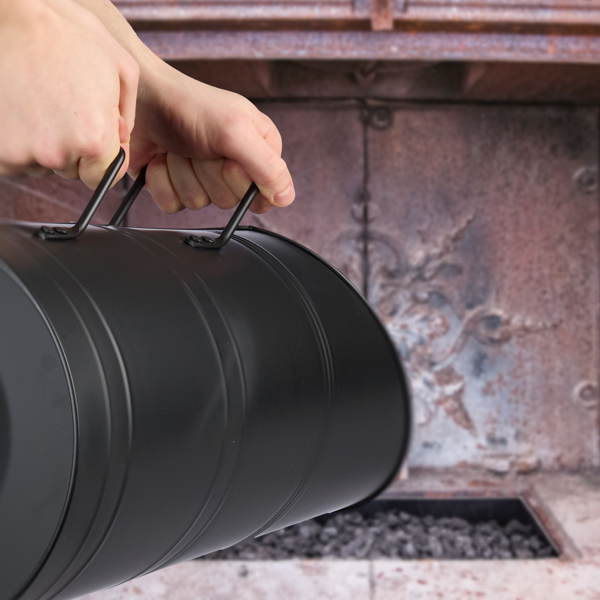 Kohlenschütte 12L Schwarz von Relaxdays