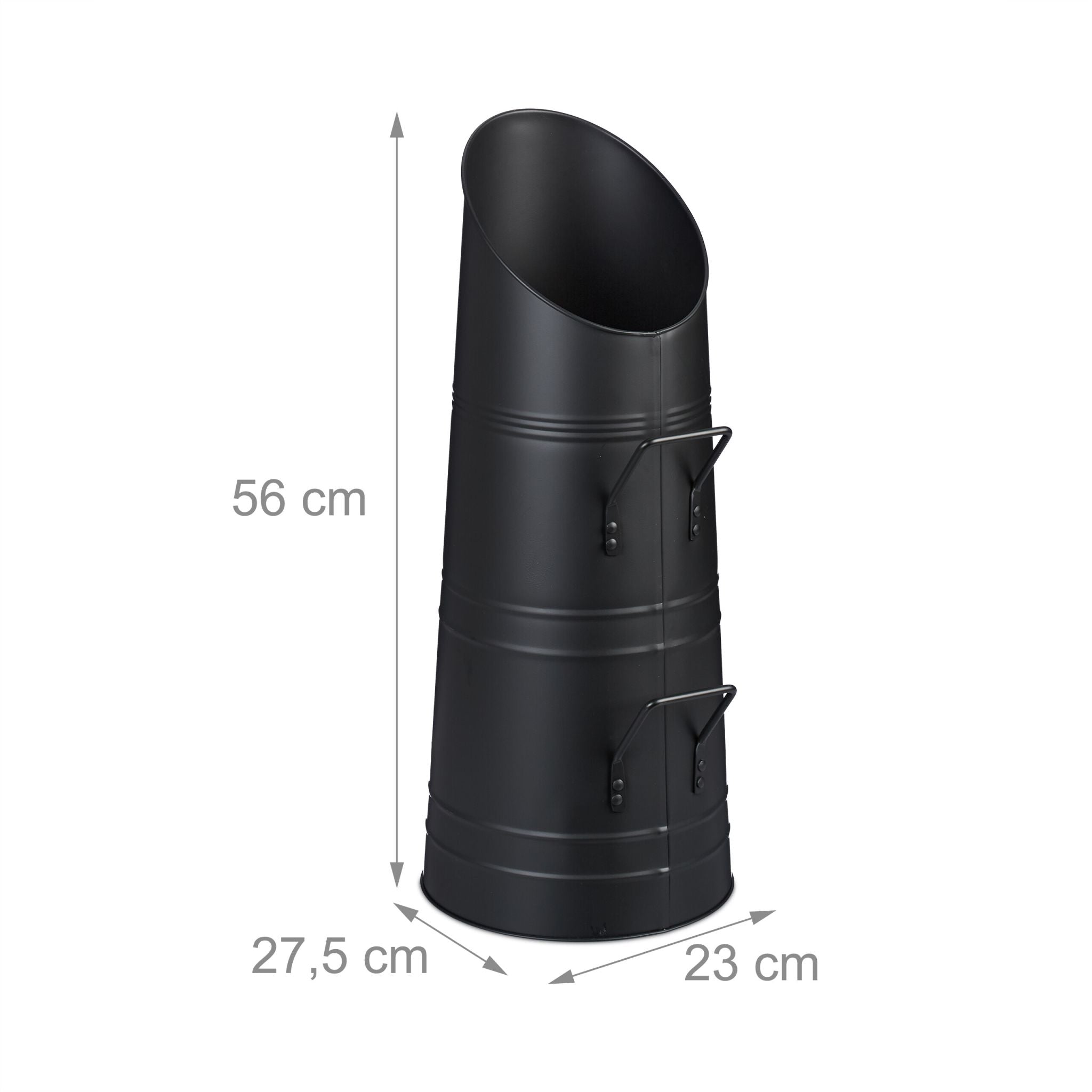 Kohlenschütte 12L Schwarz von Relaxdays