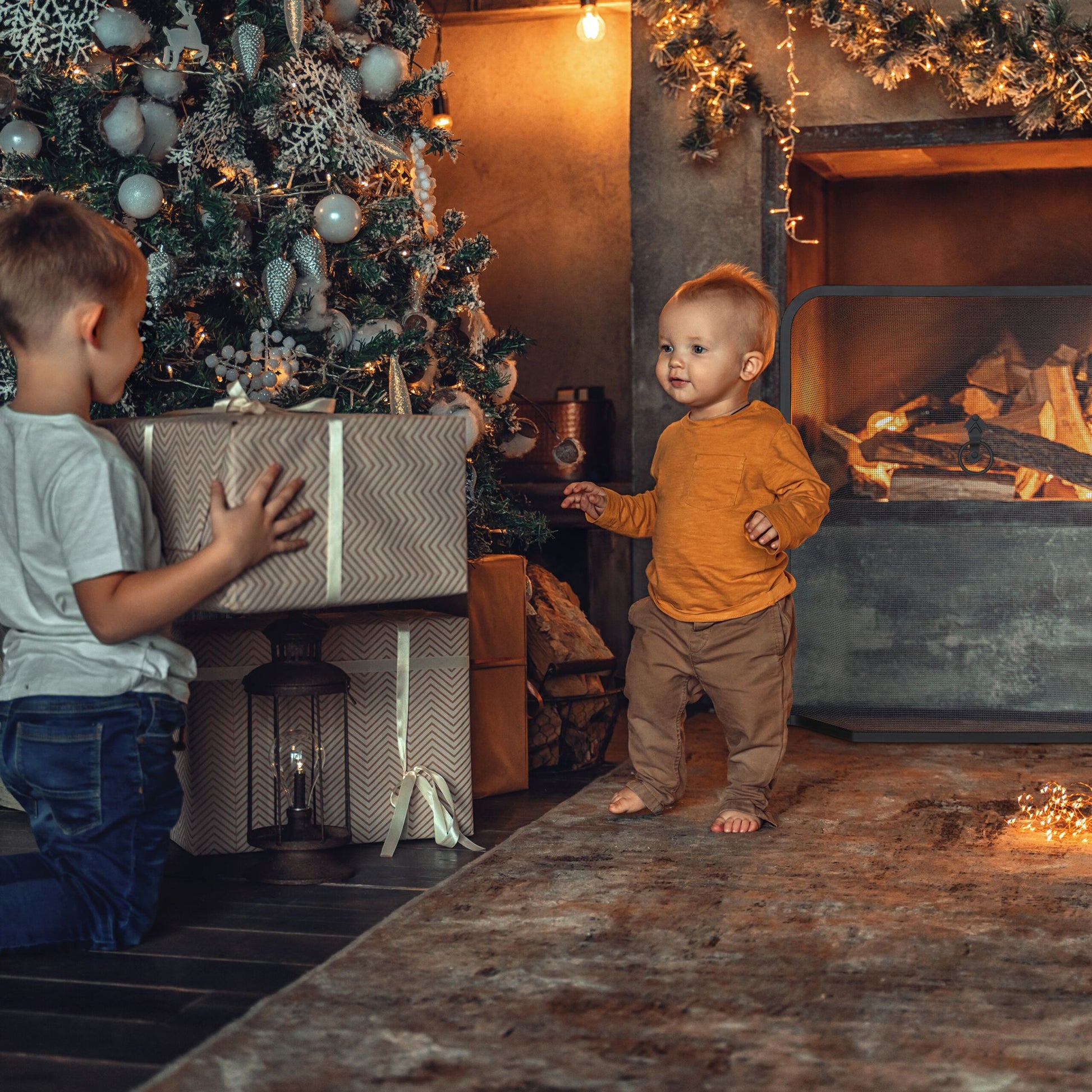 Funkenschutzgitter Kamin Schwarz von Relaxdays