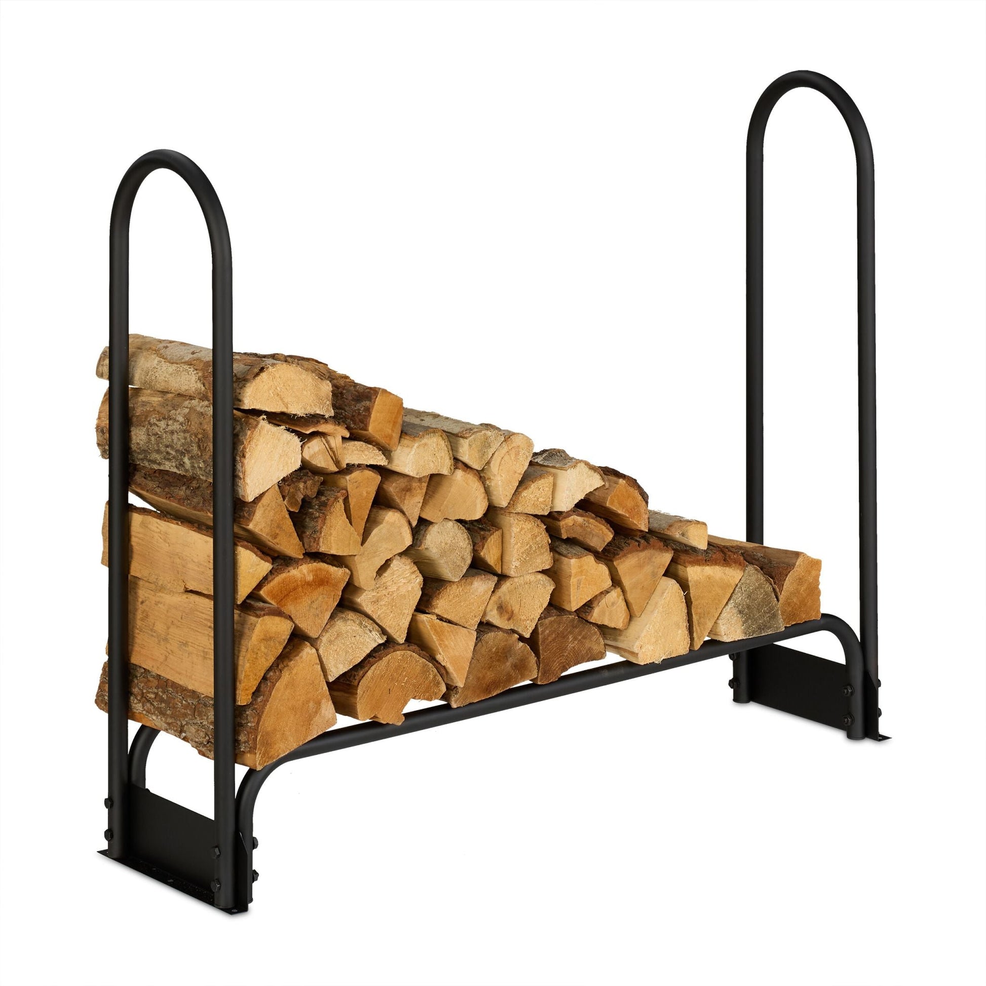 Kaminholzregal Metall 110cm Schwarz von Relaxdays