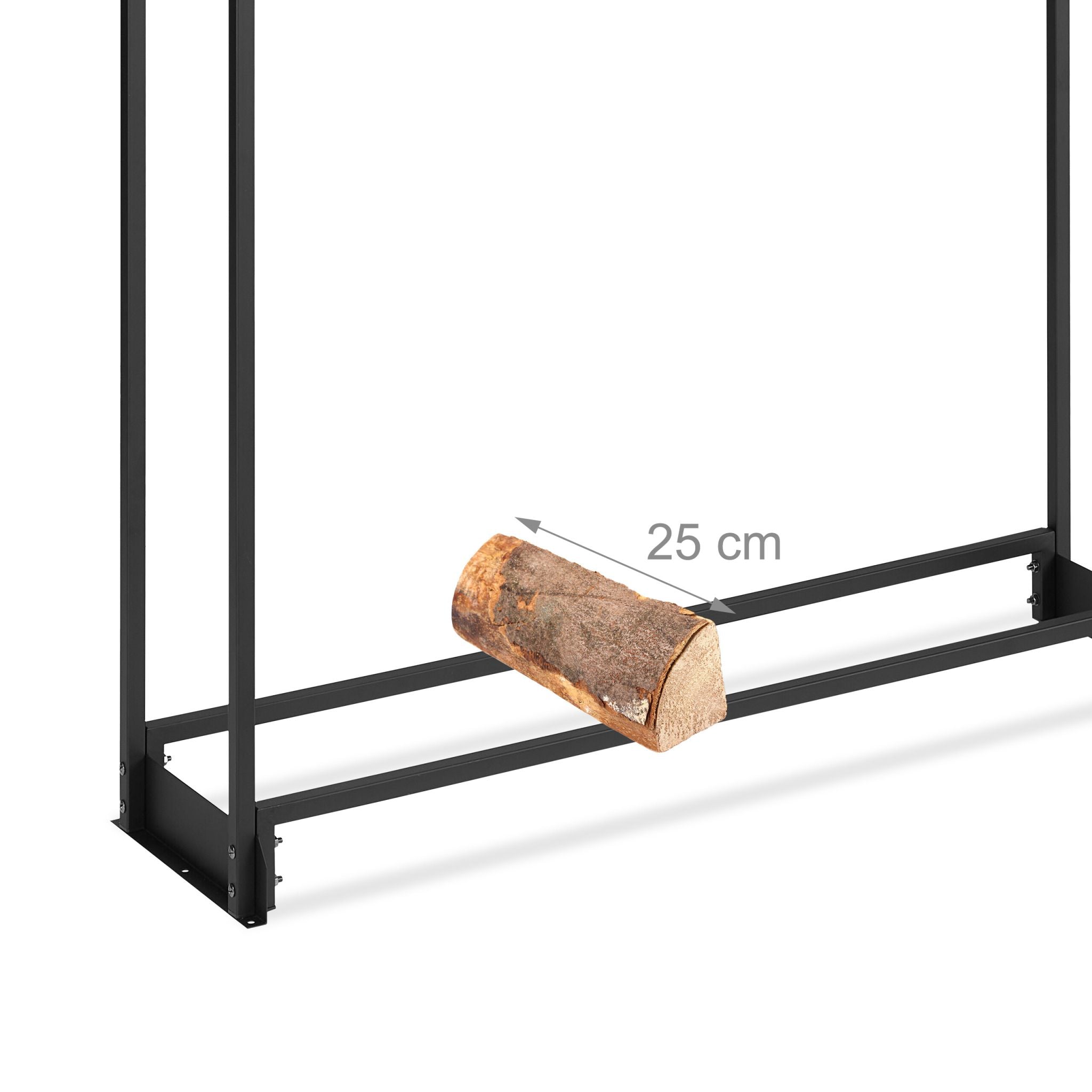 Kaminholzregal mit Abdeckung Schwarz von Relaxdays