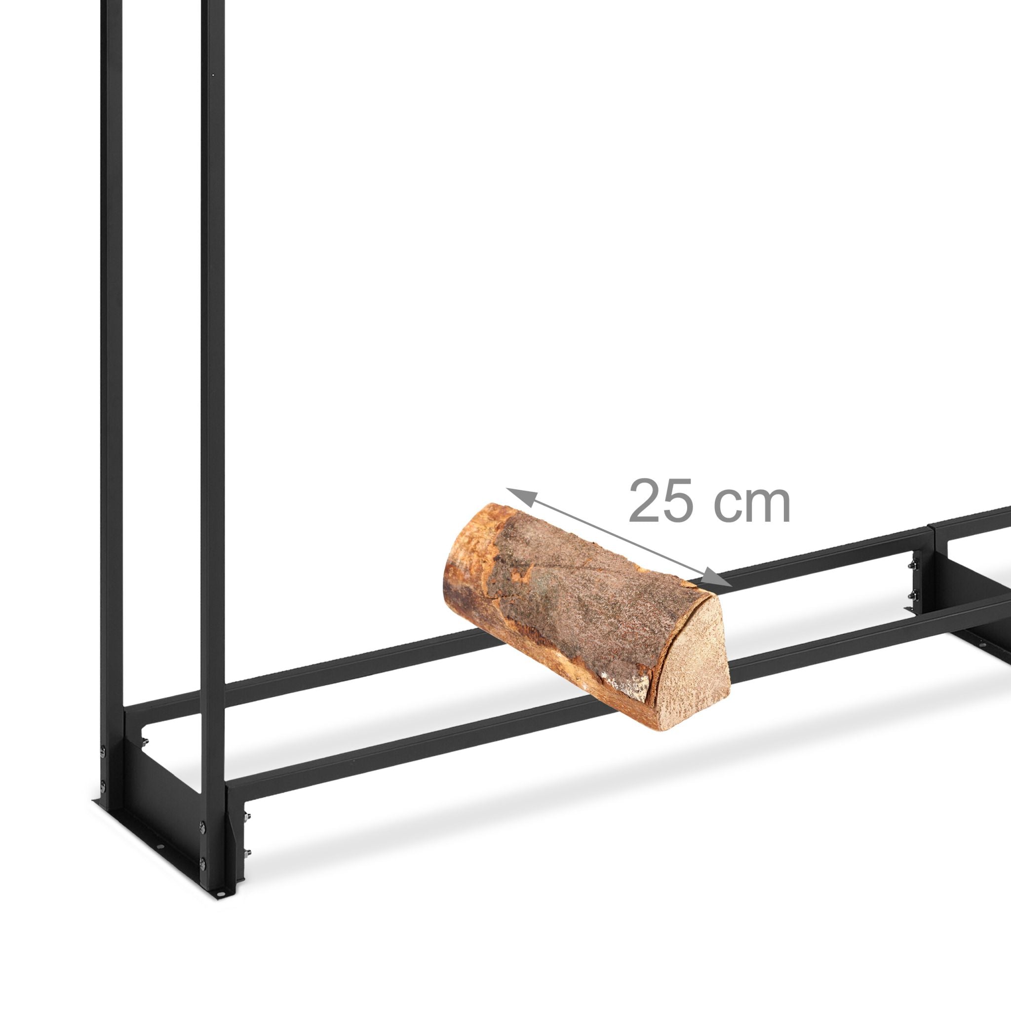 Kaminholzregal mit Abdeckung Schwarz von Relaxdays