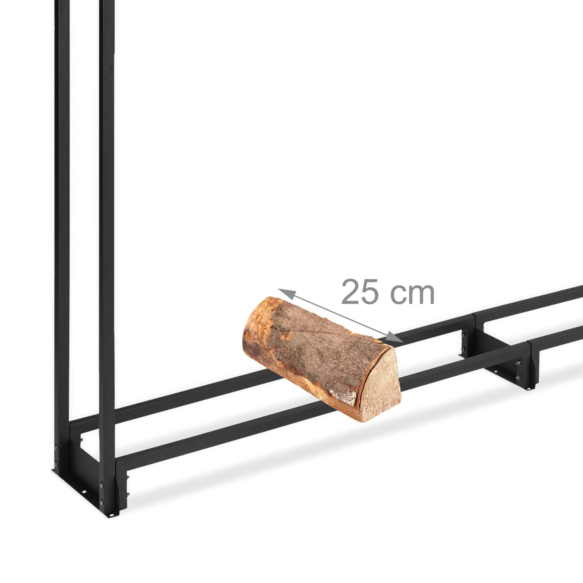 Kaminholzregal mit Abdeckung Schwarz von Relaxdays