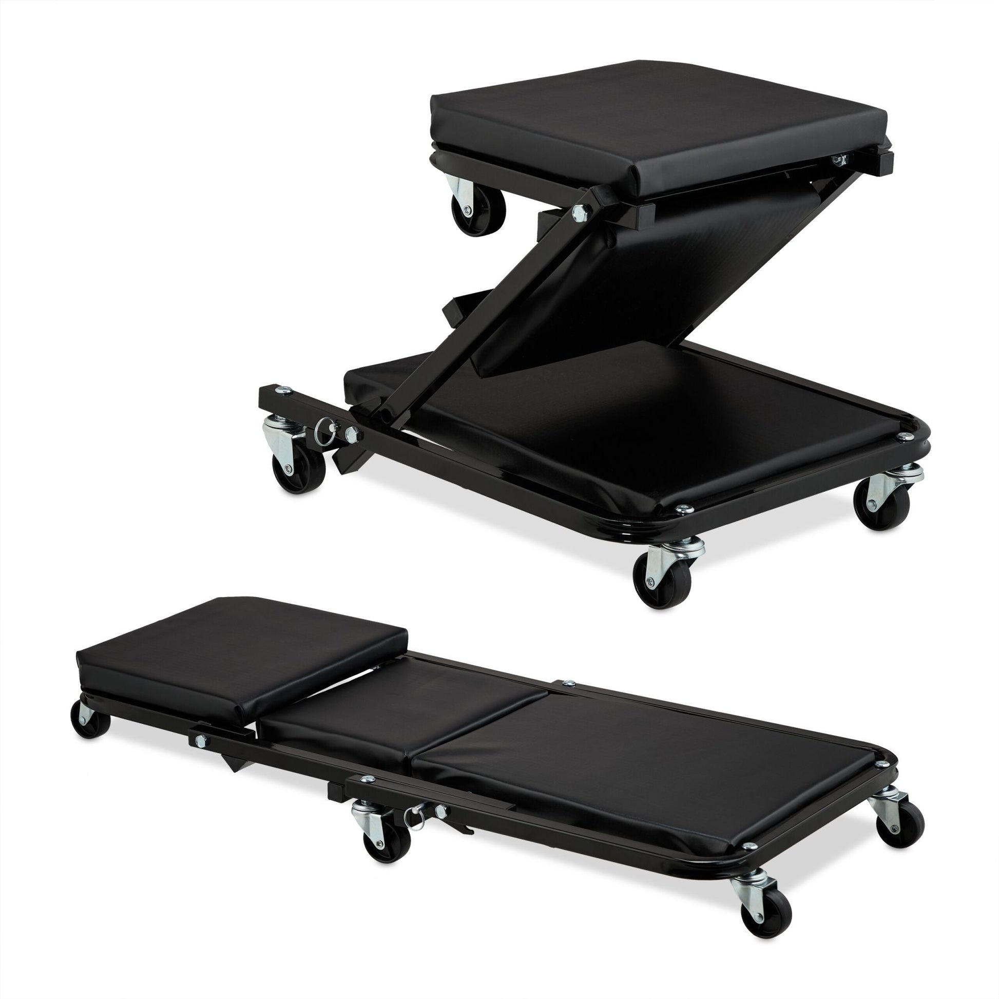 Rollbrett Werkstatt Schwarz-Silber von Relaxdays