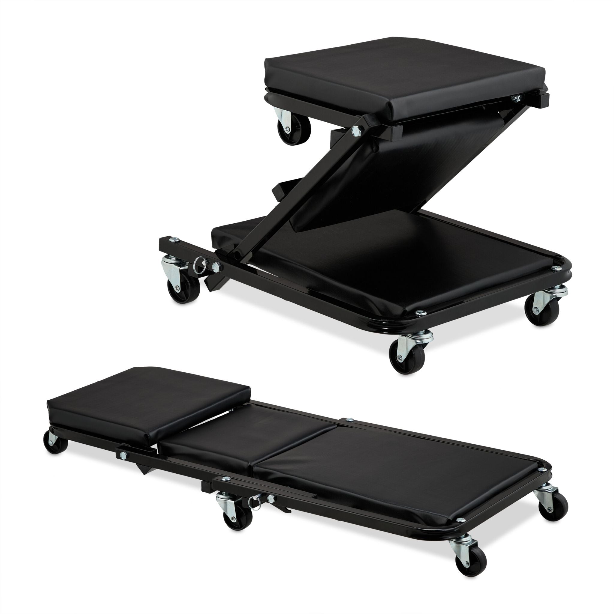 Rollbrett Werkstatt Schwarz-Silber von Relaxdays