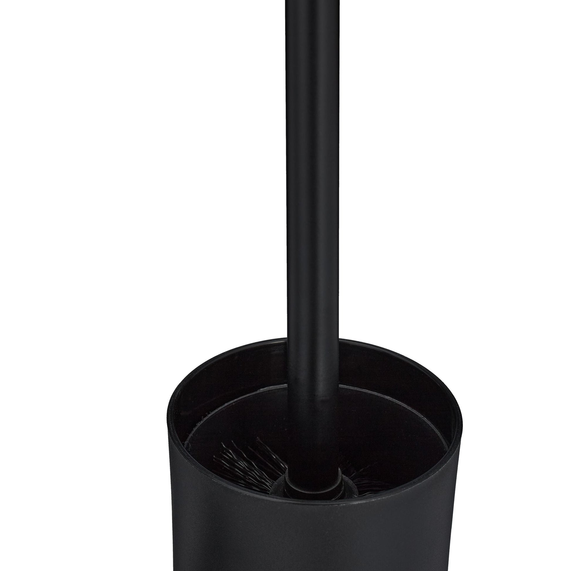 WC Garnitur mit 2 Ersatz-Bürstenköpfen Schwarz von Relaxdays