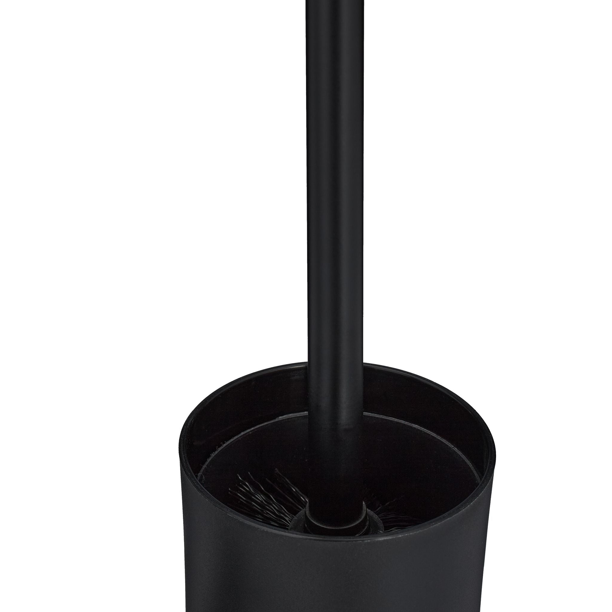 WC Garnitur mit 2 Ersatz-Bürstenköpfen Schwarz von Relaxdays