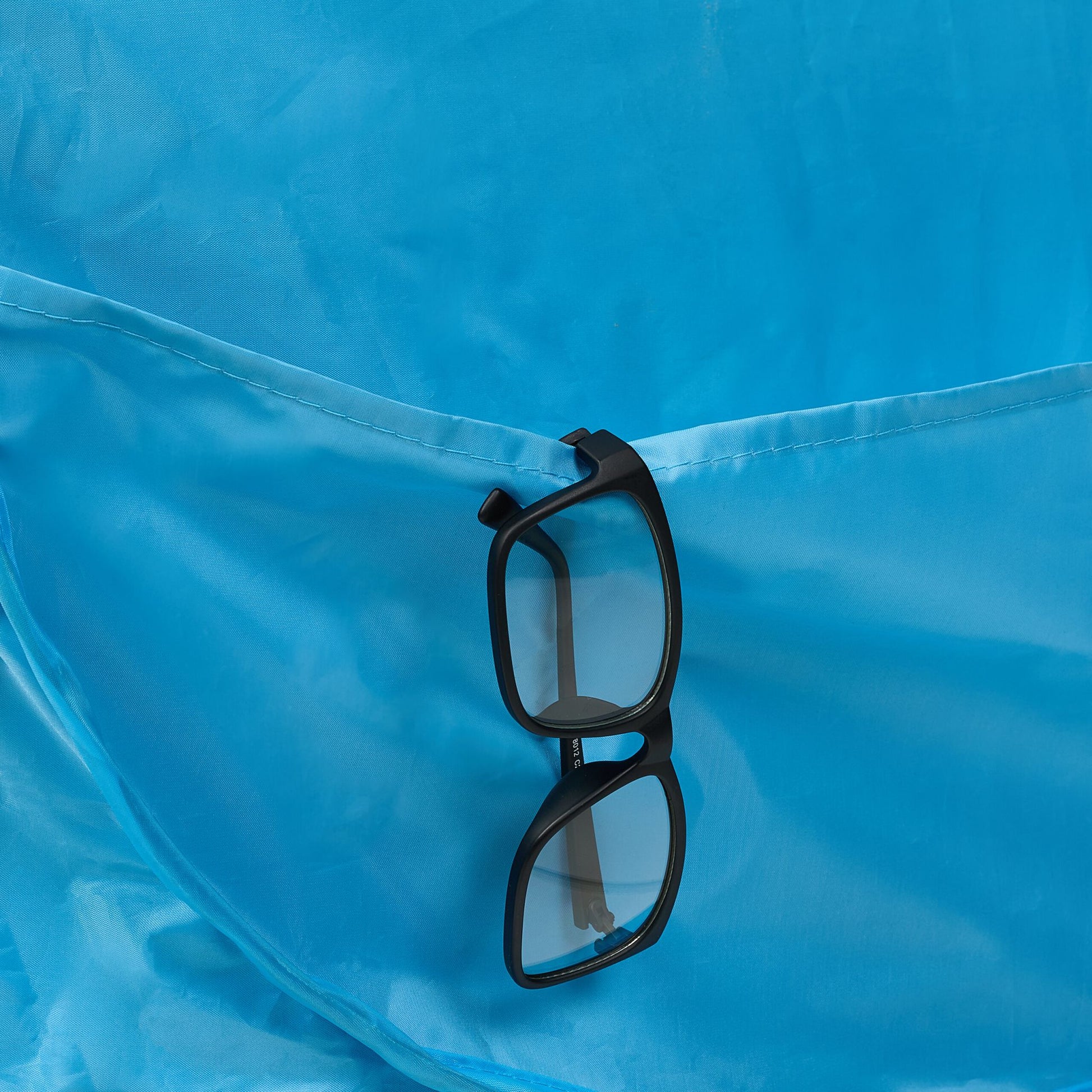 Strandmuschel Pop up Weiss-Hellblau-Schwarz von Relaxdays